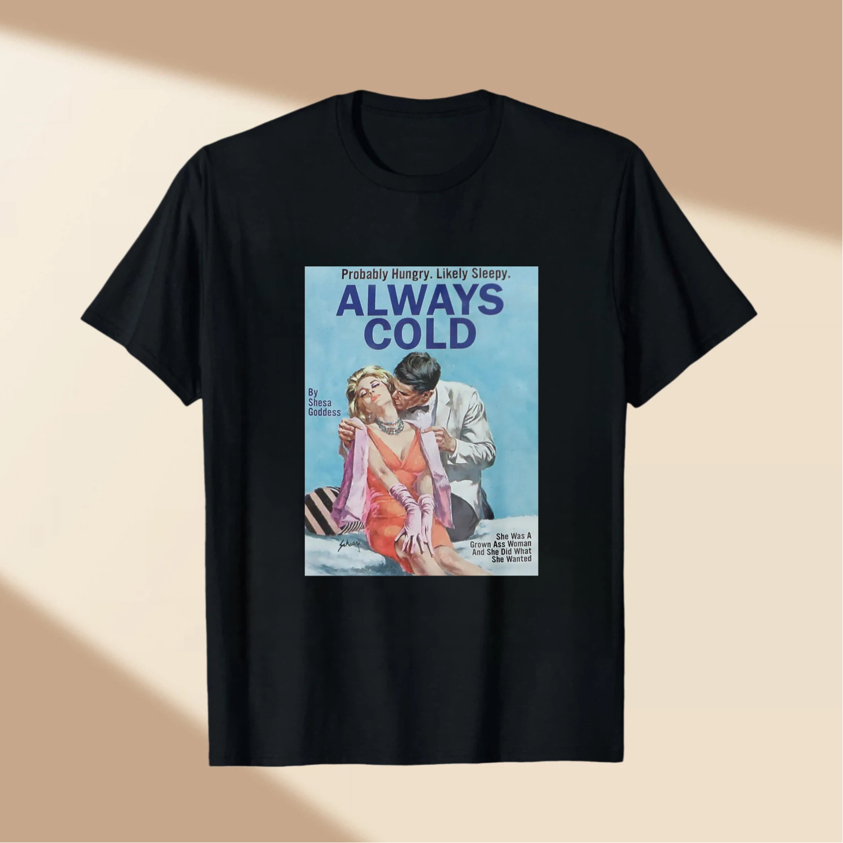 Always Cold Vintage Romance Cover Art tshirt 100% cotton