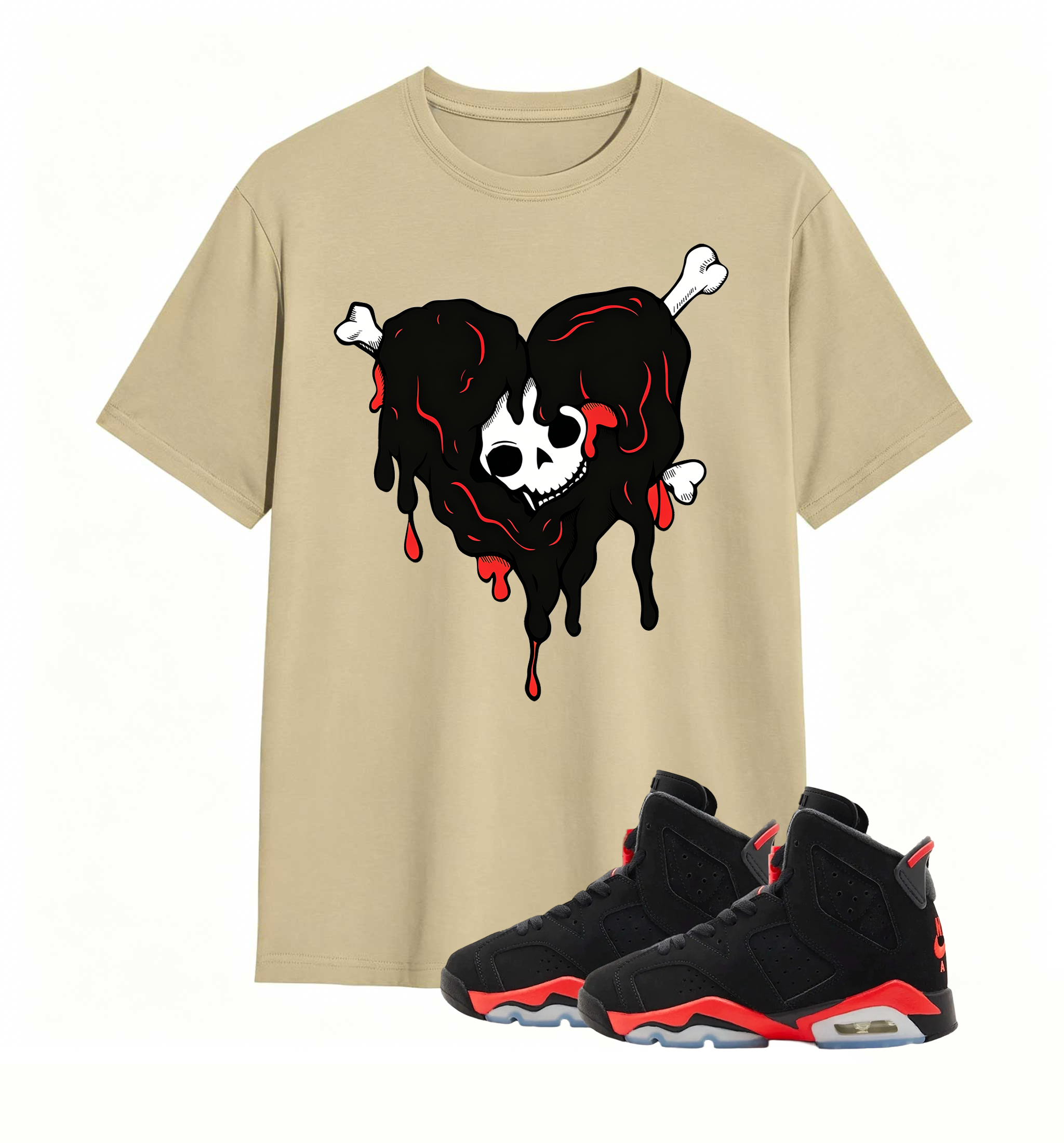Red Accent Drip Heart Air Jordan 6