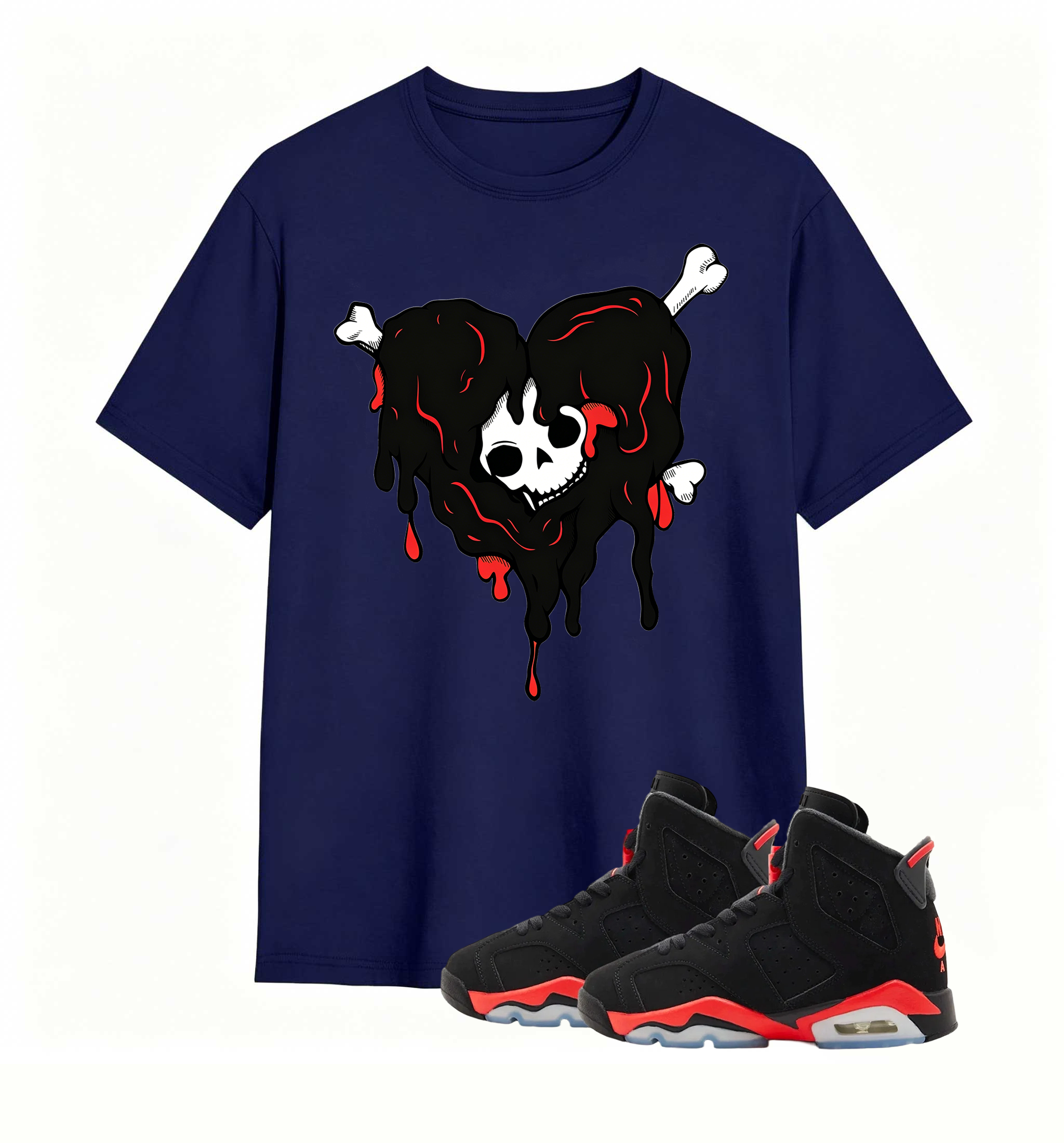 Red Accent Drip Heart Air Jordan 6
