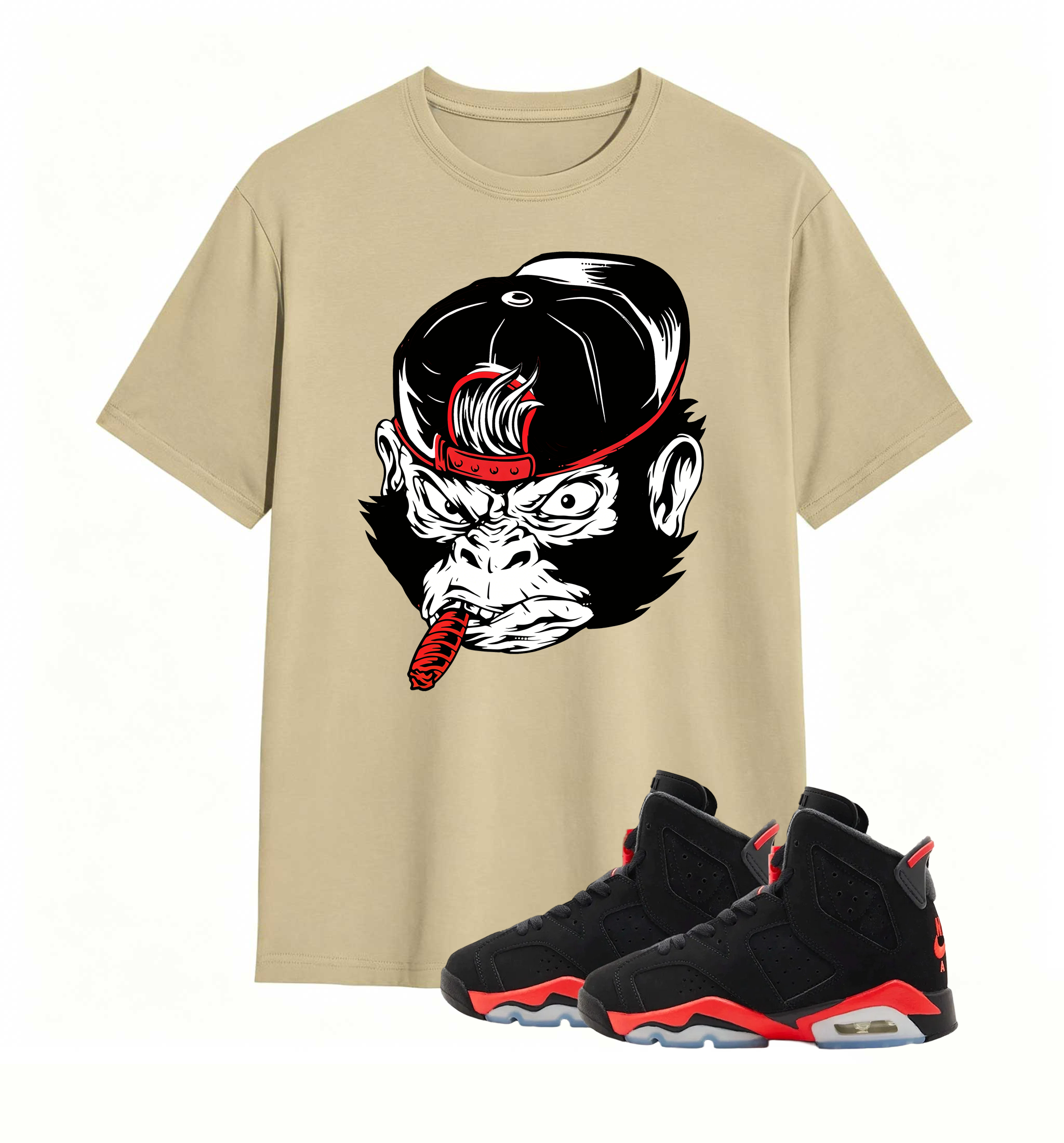 Rebellious Gorilla Art tee designed for Air Jordan 6