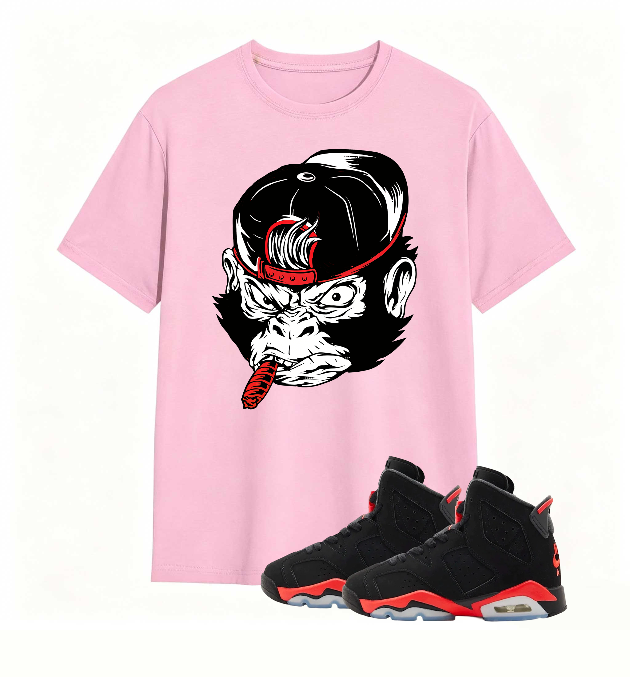 Rebellious Gorilla Art tee designed for Air Jordan 6