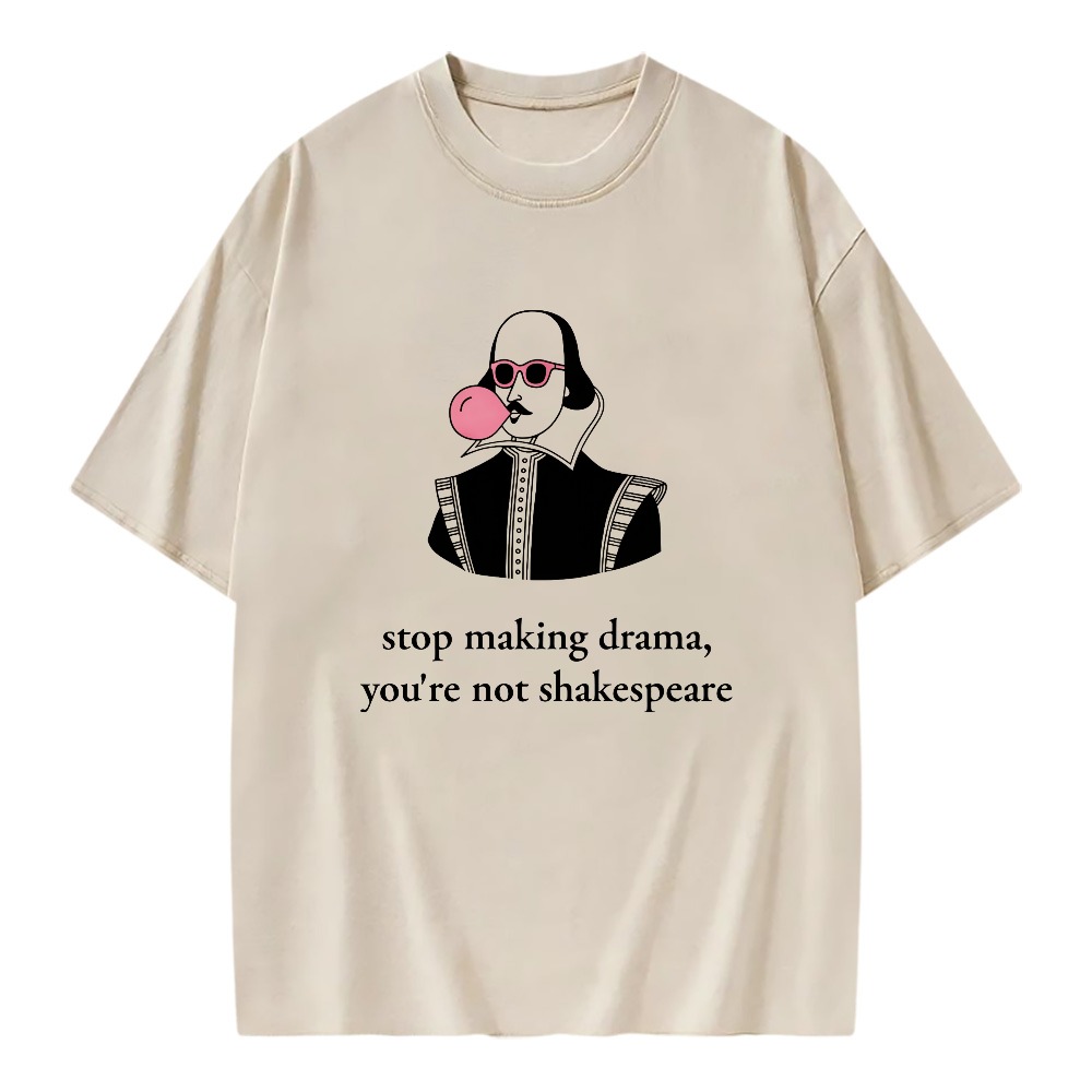 Unisex Washable T-shirt Shakespeare Blowing Bubblegum With Glasses