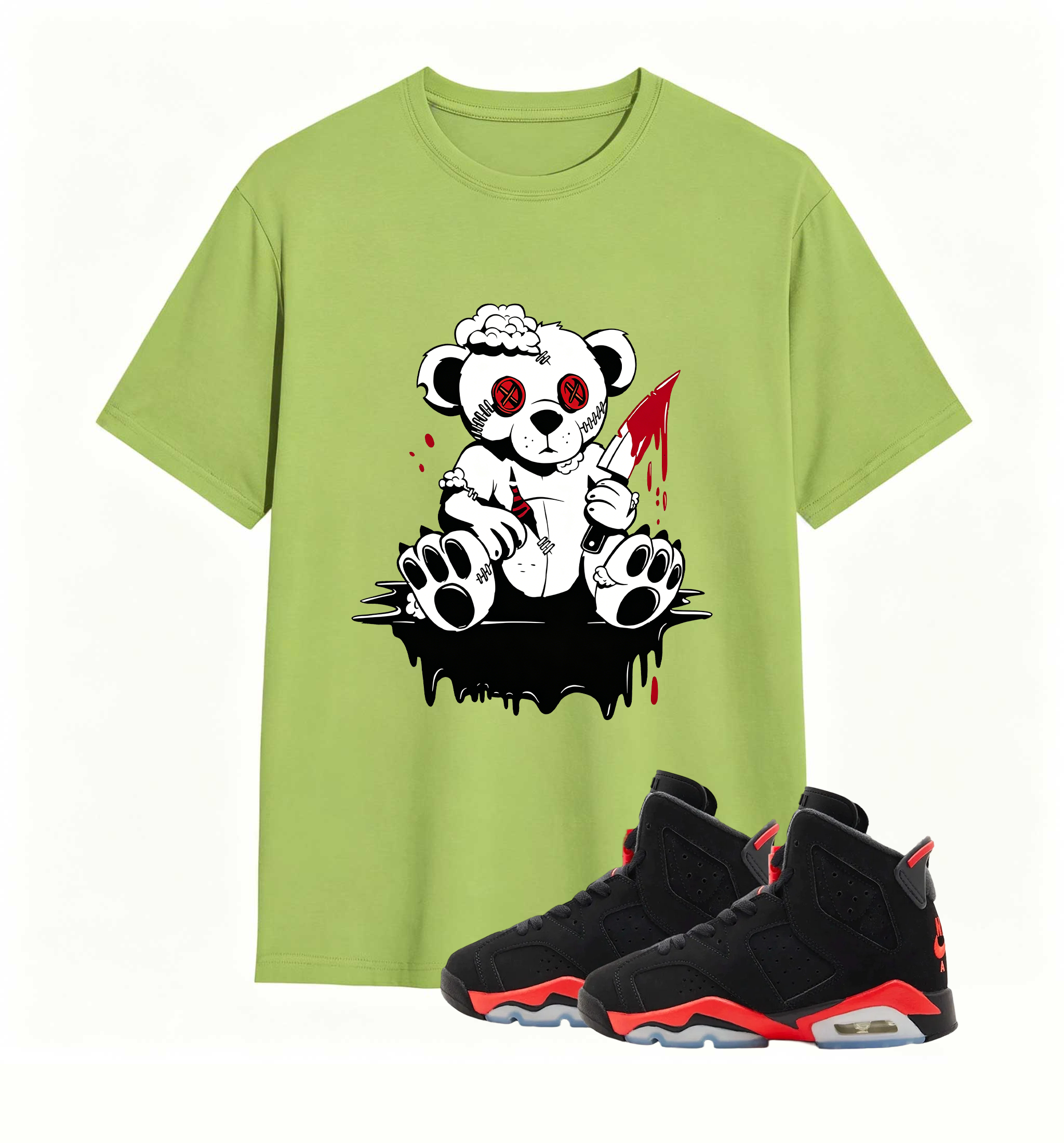 Rebellious Horror Bear statement tee for Air Jordan 6
