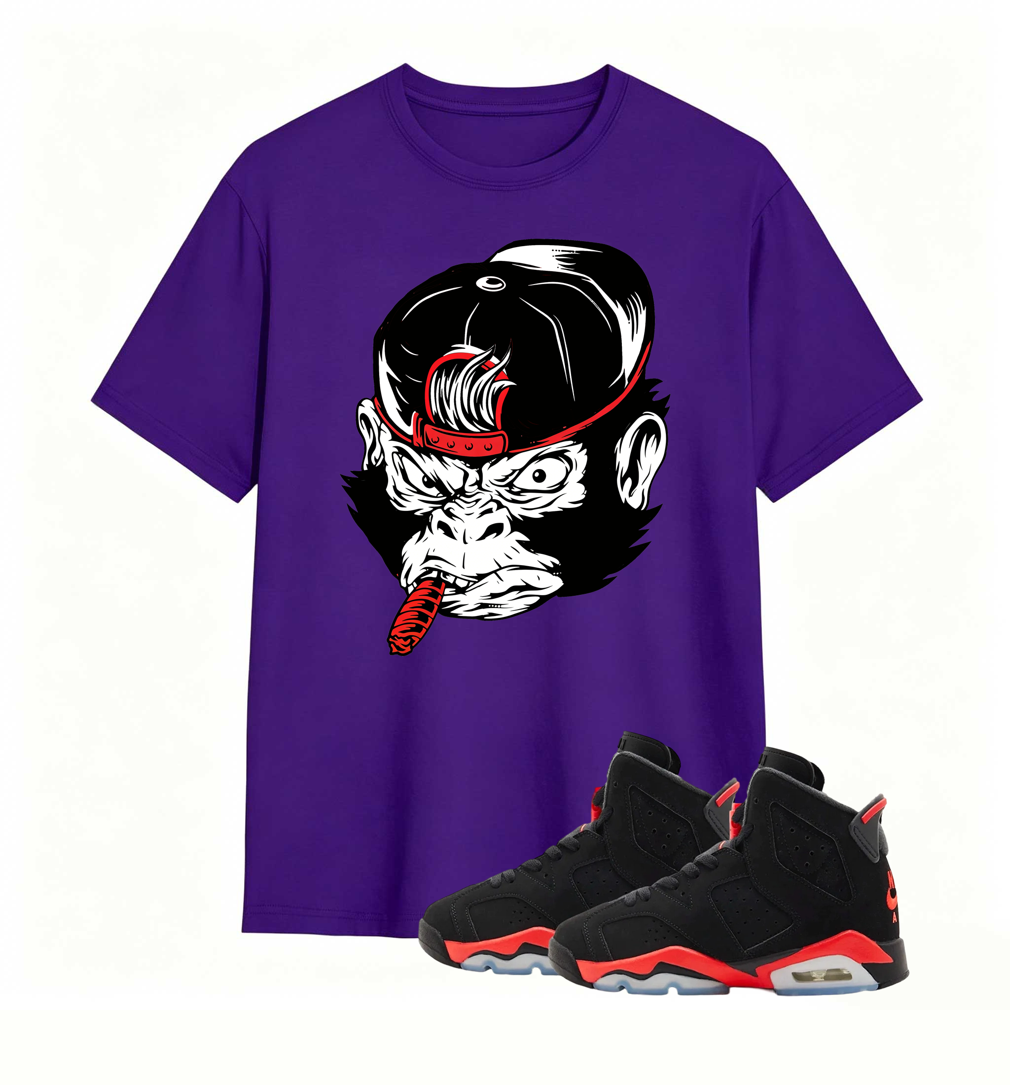 Rebellious Gorilla Art tee designed for Air Jordan 6