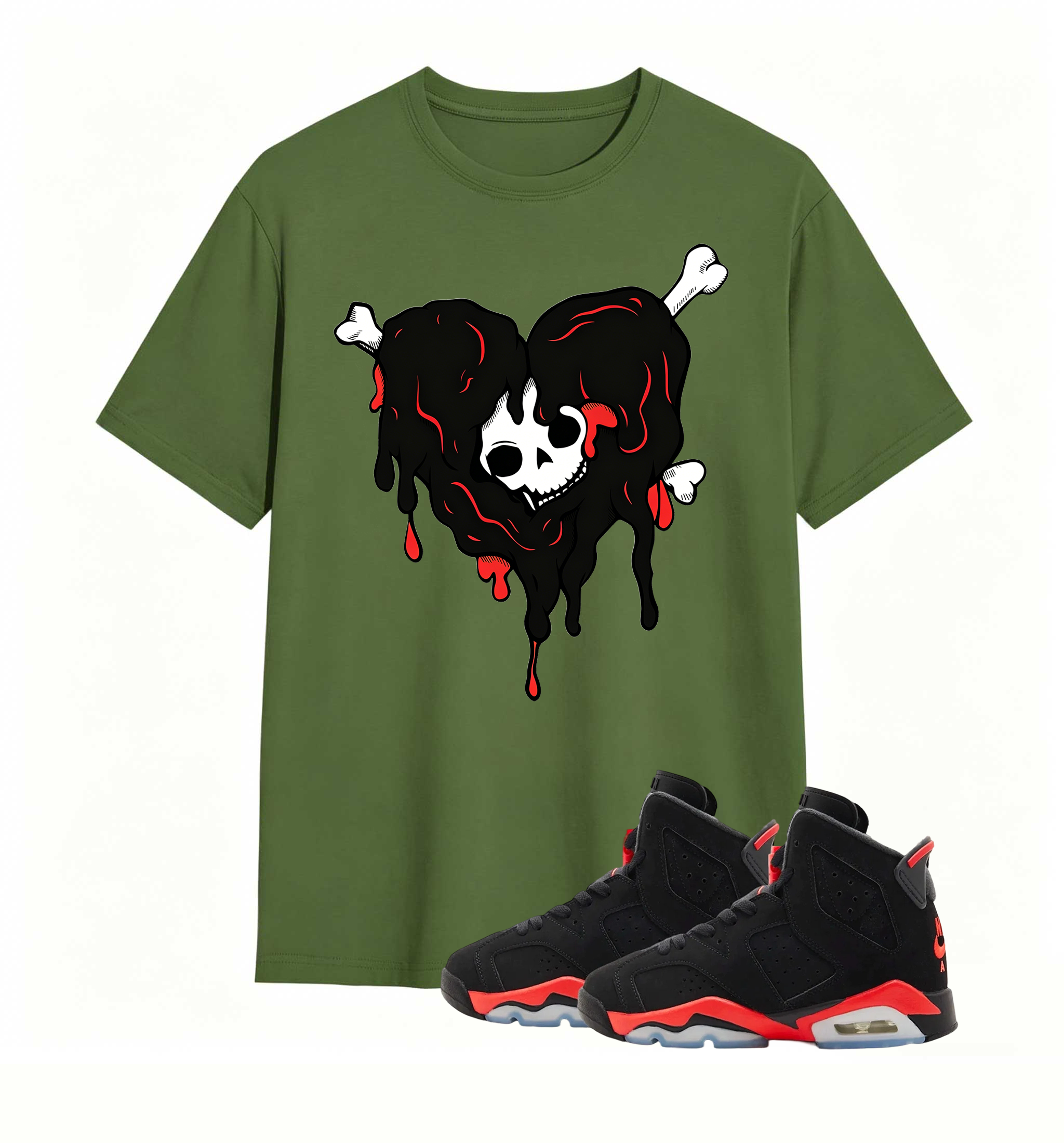 Red Accent Drip Heart Air Jordan 6