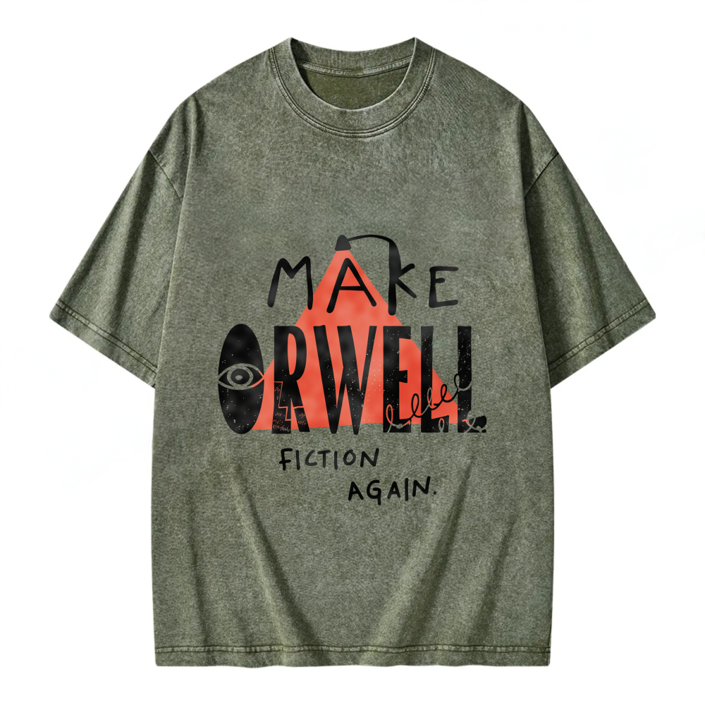 Unisex Washable T-shirt Red Triangle With Black Text