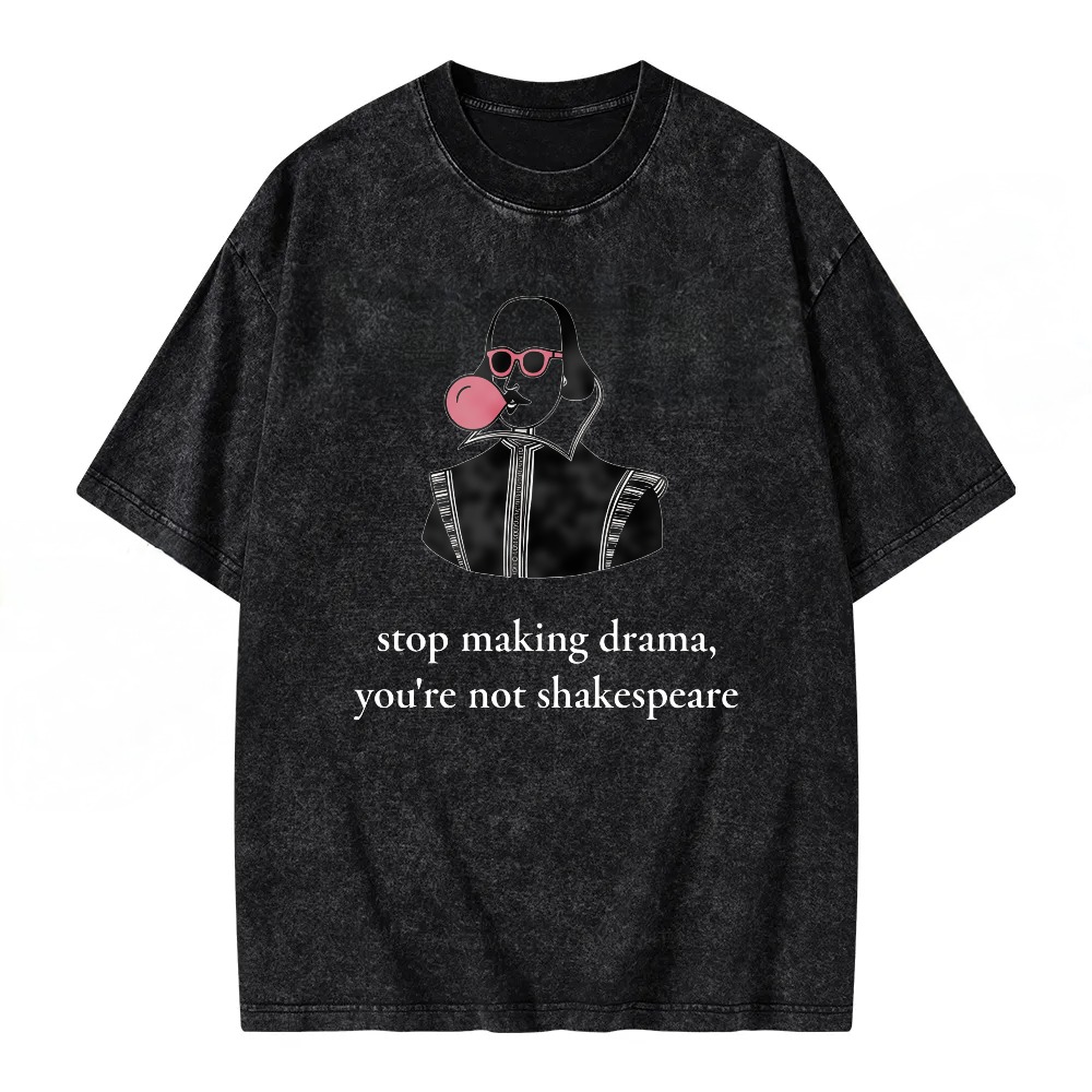 Unisex Washable T-shirt Shakespeare Blowing Bubblegum With Glasses