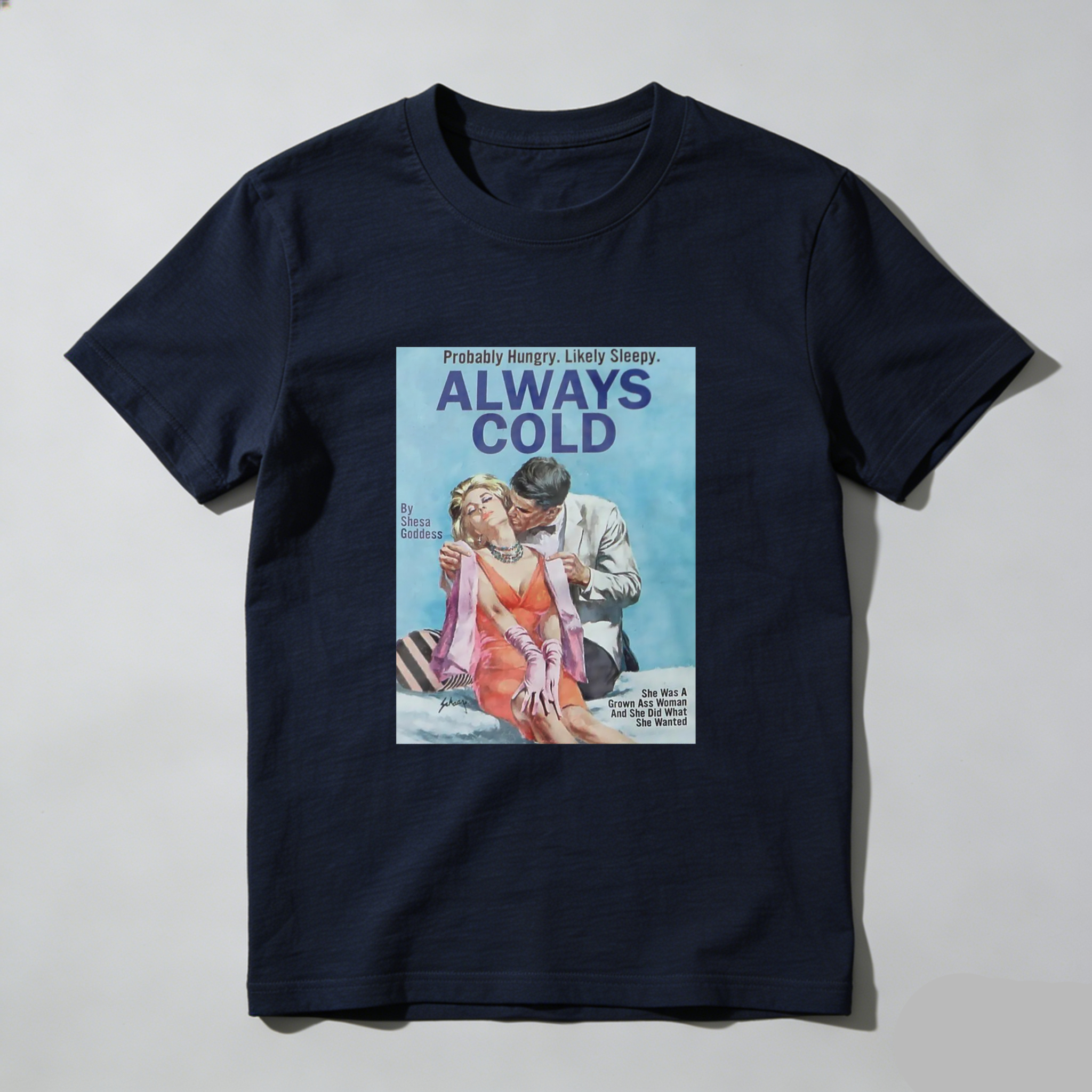 Always Cold Vintage Romance Cover Art tshirt 100% cotton