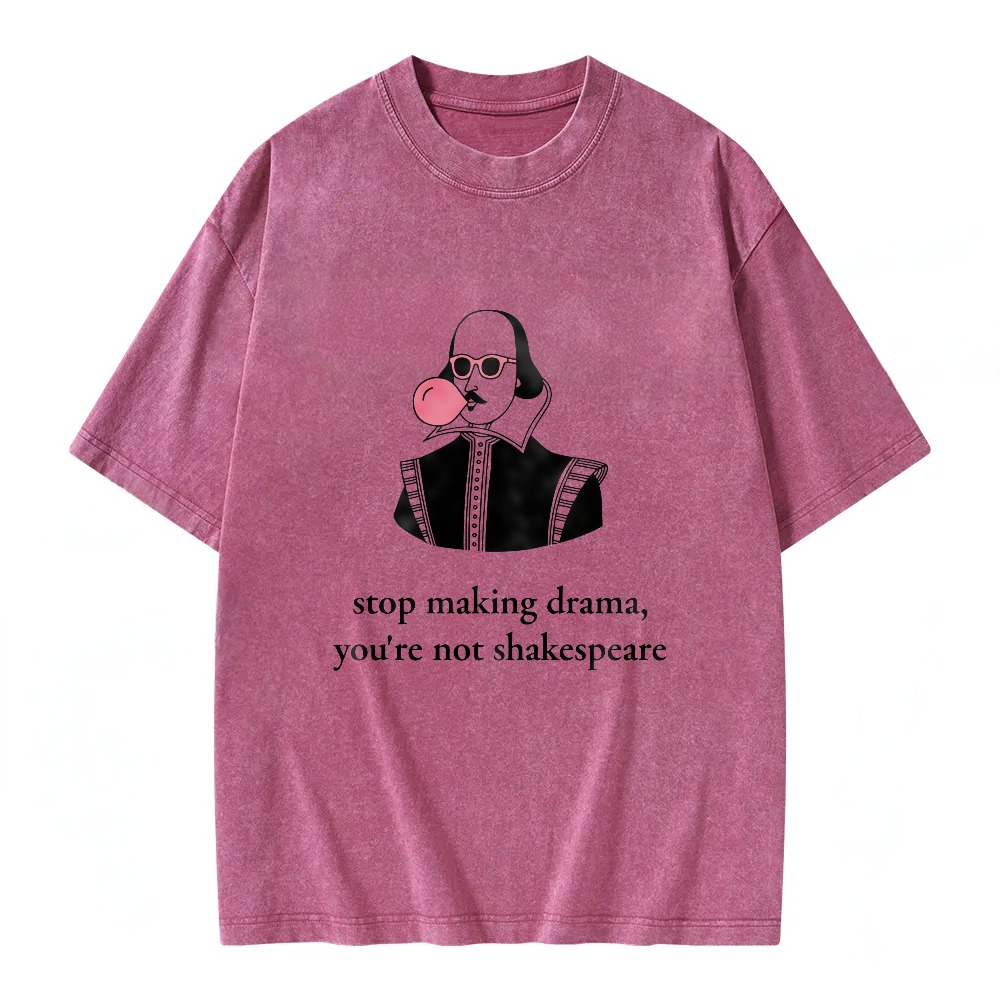 Unisex Washable T-shirt Shakespeare Blowing Bubblegum With Glasses