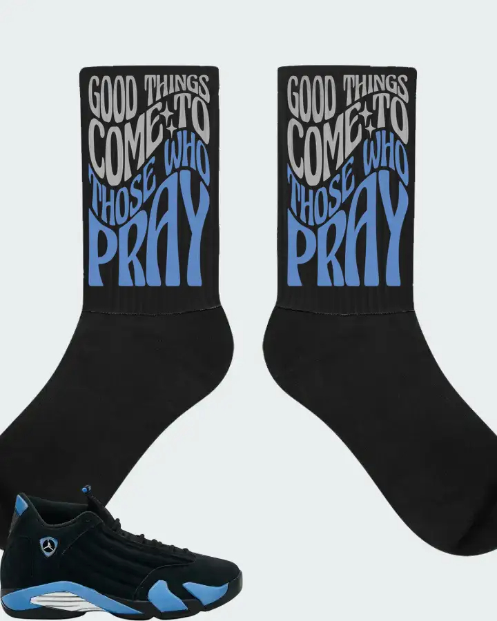 Air Jordan 14 Retro Black University Blue 2026  Sneaker Matching Socks