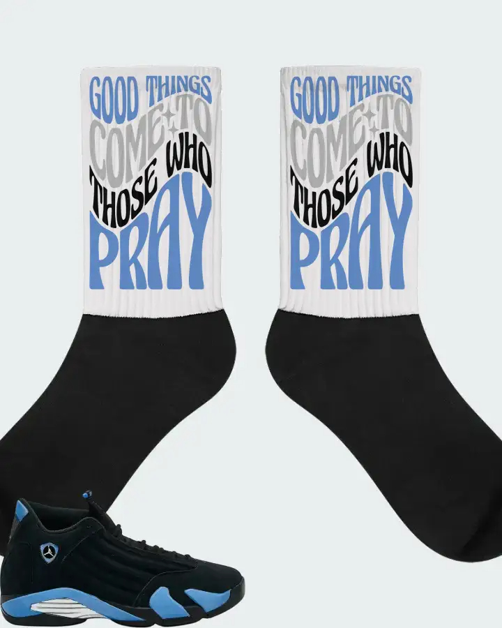 Air Jordan 14 Retro Black University Blue 2026  Sneaker Matching Socks