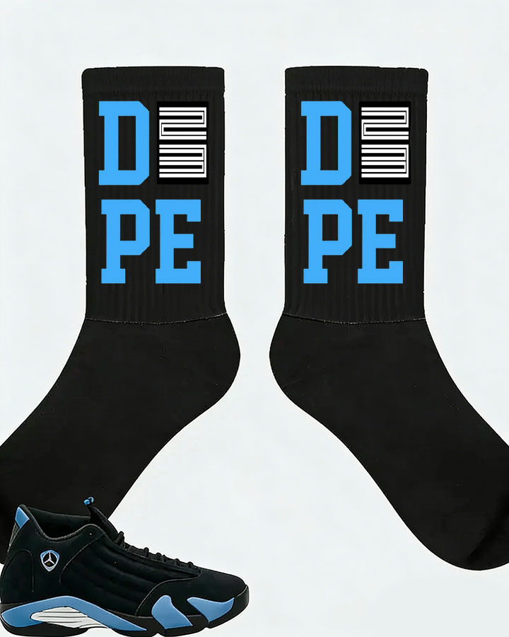 Air Jordan 14 Retro Black University Blue 2026  Sneaker Matching Socks