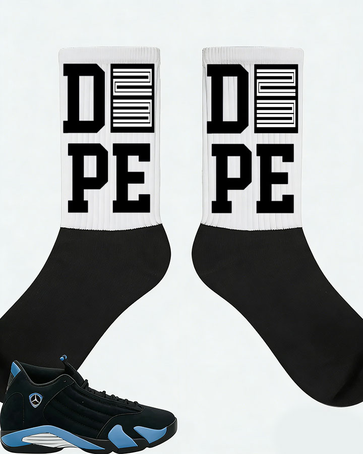 Air Jordan 14 Retro Black University Blue 2026  Sneaker Matching Socks