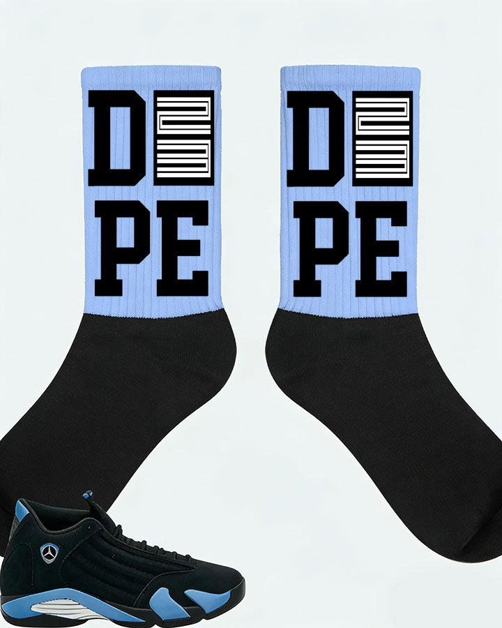 Air Jordan 14 Retro Black University Blue 2026  Sneaker Matching Socks