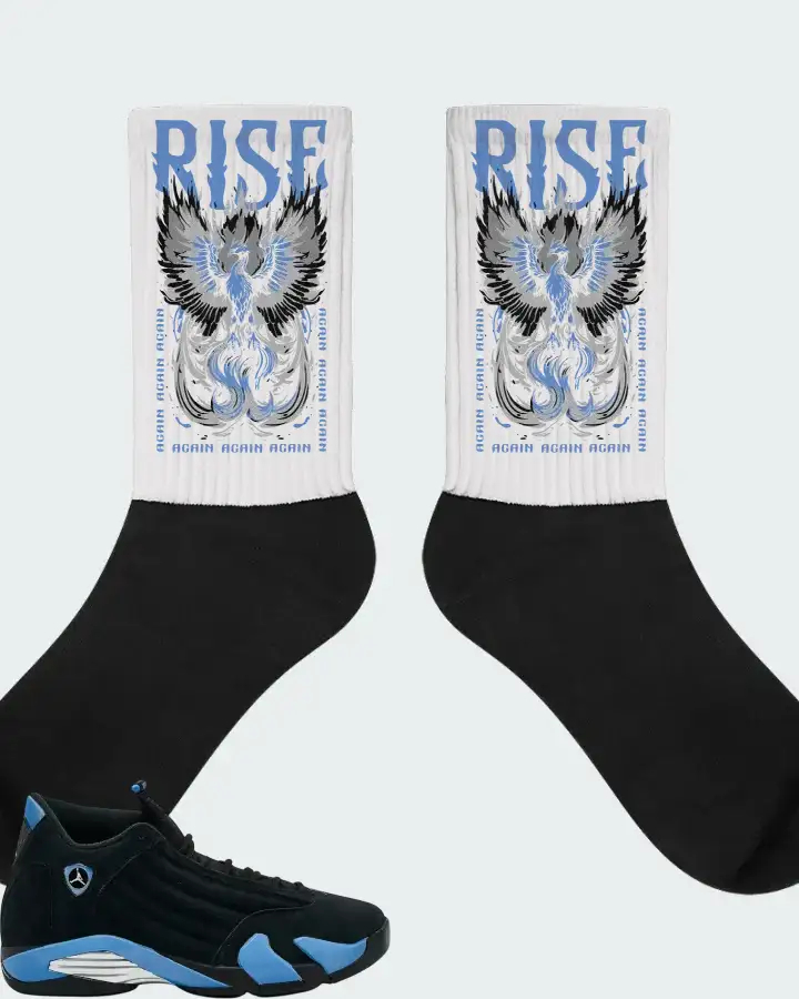 Air Jordan 14 Retro Black University Blue 2026  Sneaker Matching Socks