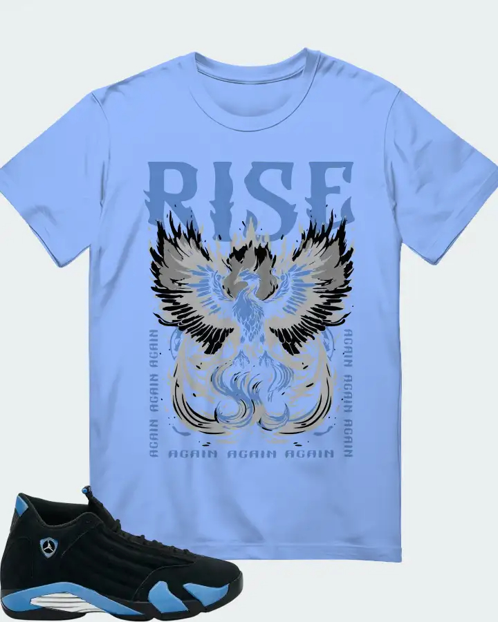 Air Jordan 14 Retro Black University Blue 2026  Sneaker Matching T-Shirt