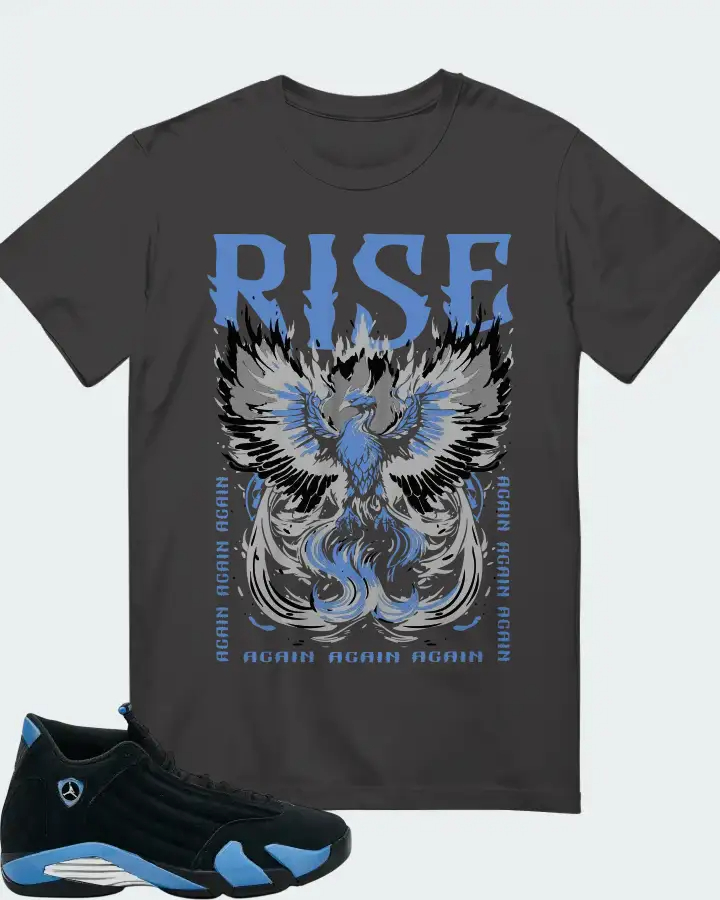Air Jordan 14 Retro Black University Blue 2026  Sneaker Matching T-Shirt