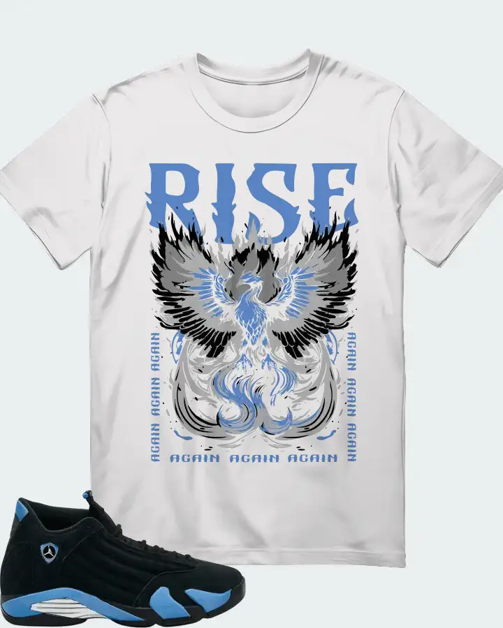 Air Jordan 14 Retro Black University Blue 2026  Sneaker Matching T-Shirt