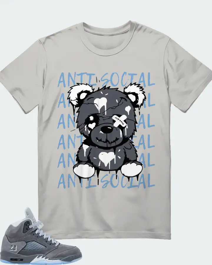 Air Jordan 5 Retro Wolf Grey 2026  Sneaker Matching T-Shirt