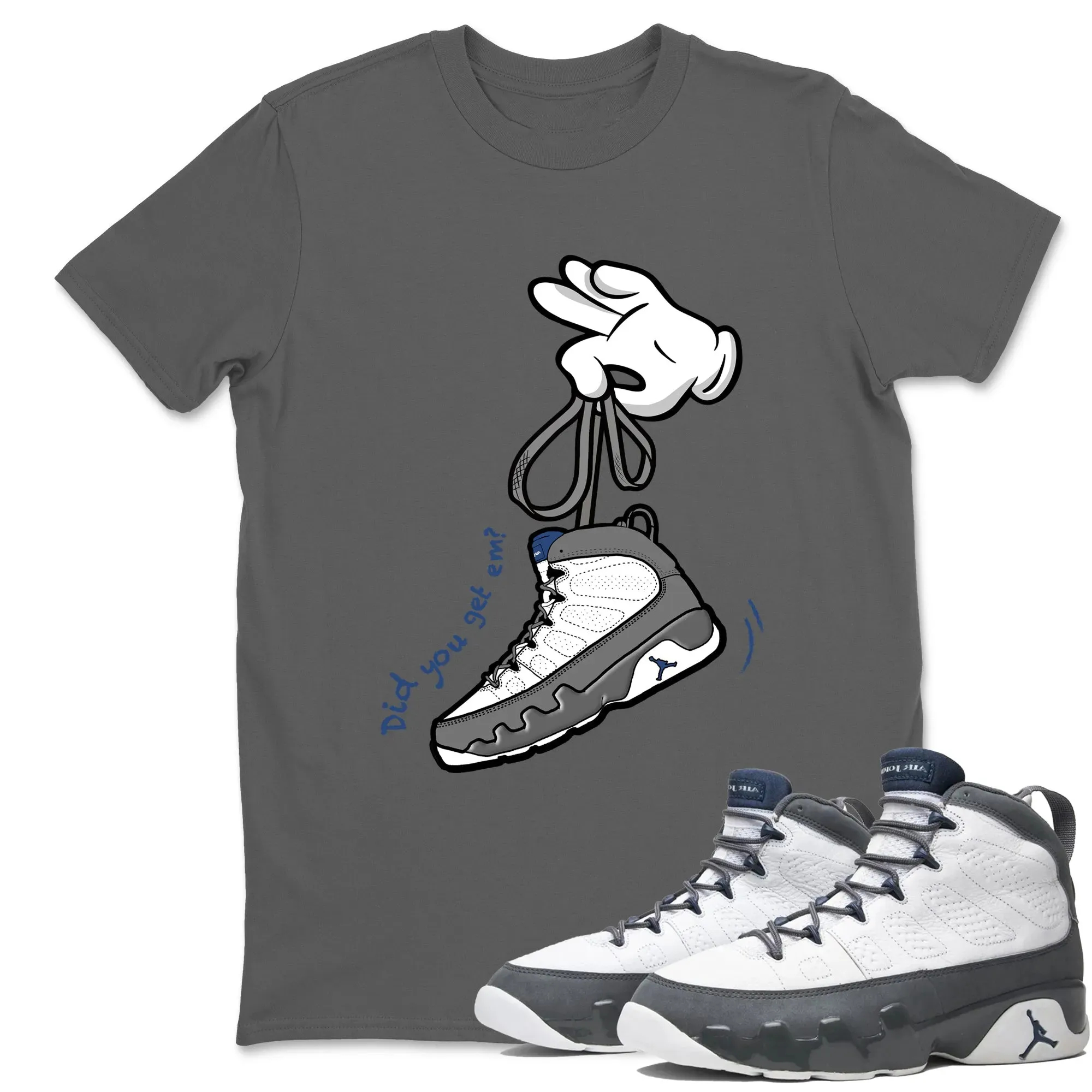 Cartoon Hands Sneaker Tees - Air Jordan 9 Flint Grey