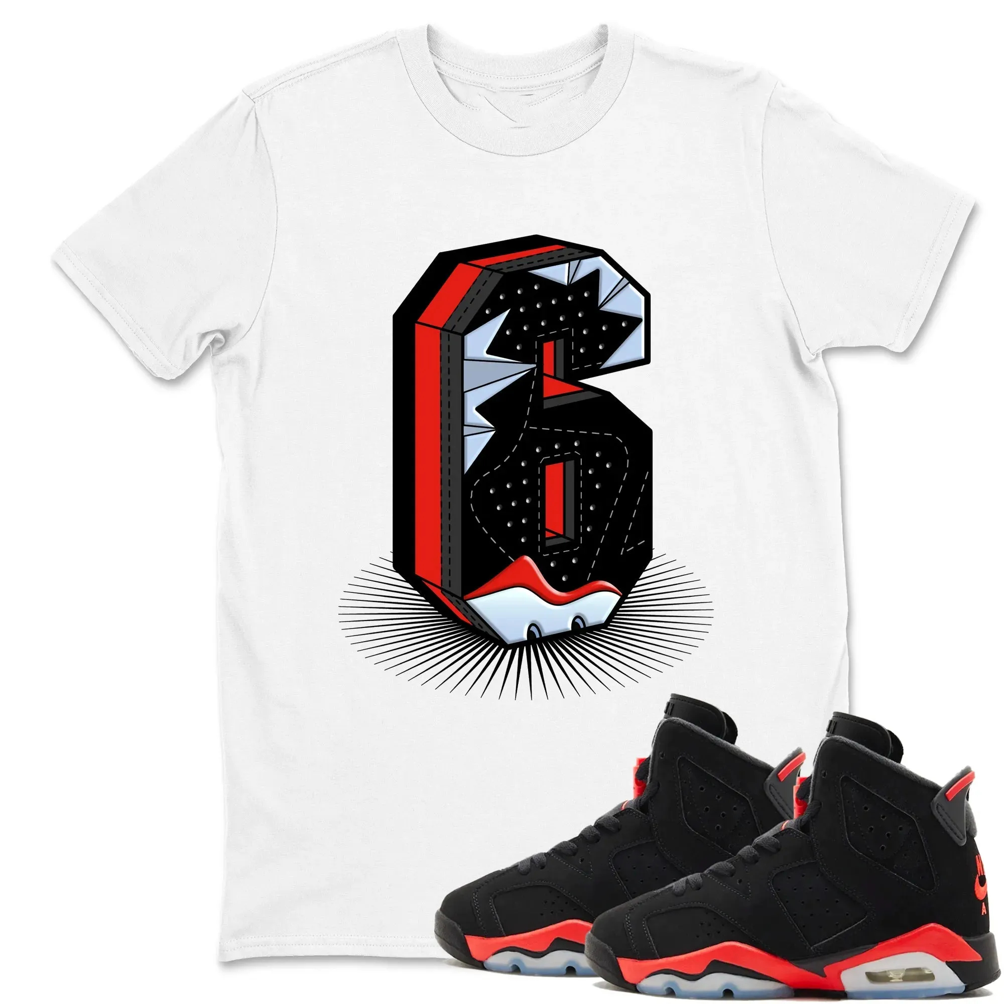 Number Statue Sneaker Tees - Air Jordan 6 Reverse Infrared