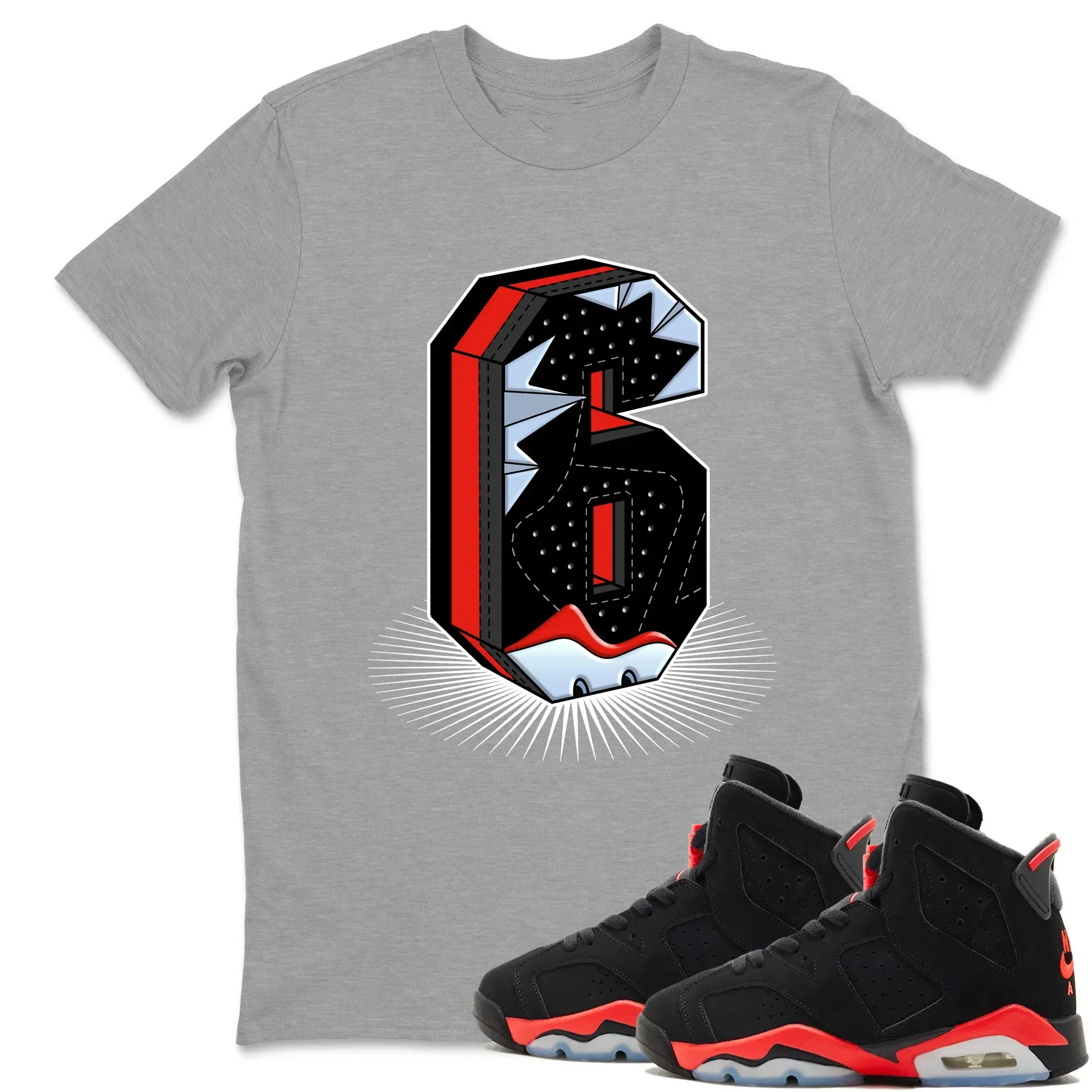 Number Statue Sneaker Tees - Air Jordan 6 Reverse Infrared