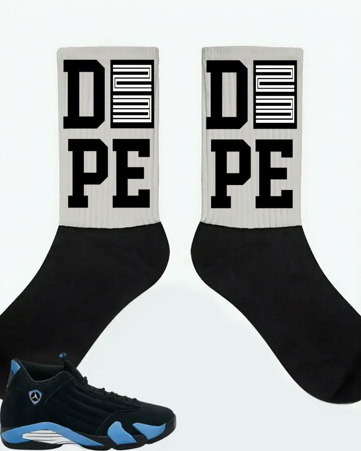 Air Jordan 14 Retro Black University Blue 2026  Sneaker Matching Socks