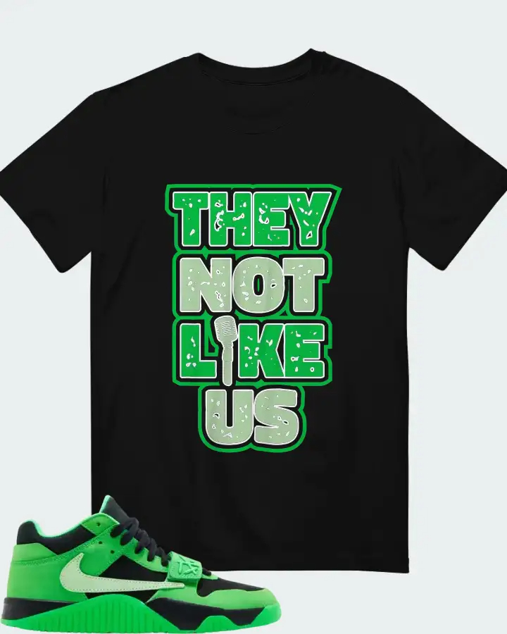 Travis Scott x Air Jordan Jordan Jumpman Jack TR Green Spark  Sneaker Matching T-Shirt