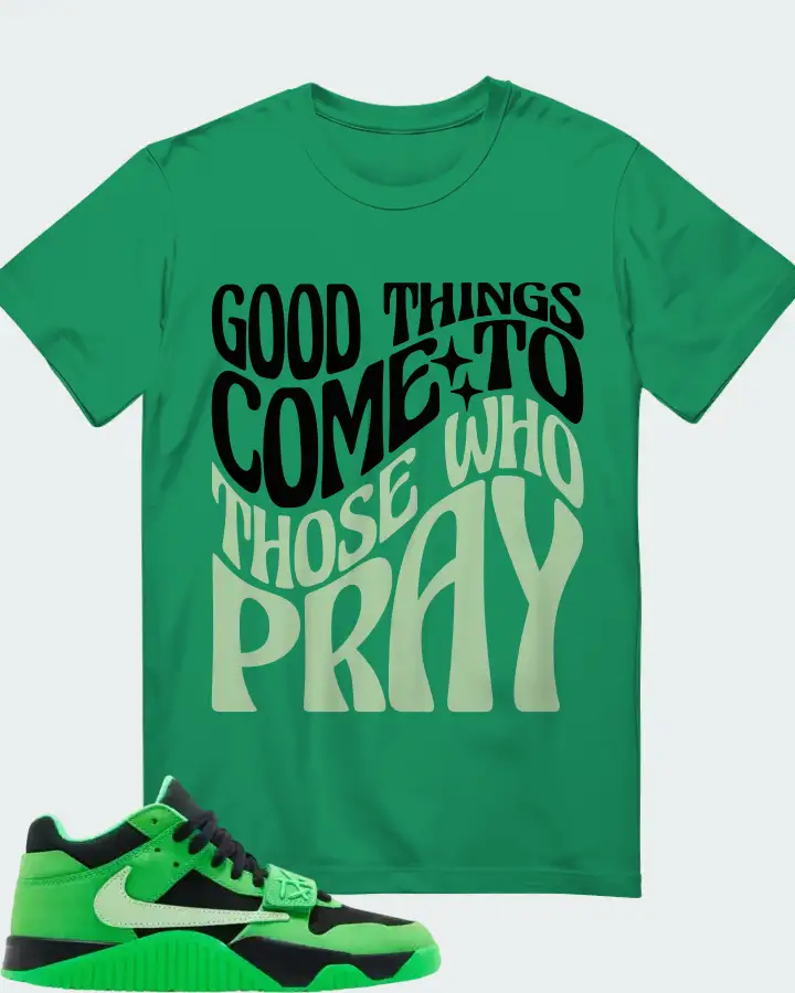 Travis Scott x Air Jordan Jordan Jumpman Jack TR Green Spark  Sneaker Matching T-Shirt