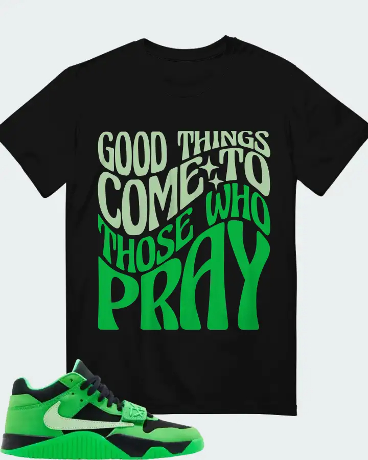 Travis Scott x Air Jordan Jordan Jumpman Jack TR Green Spark  Sneaker Matching T-Shirt