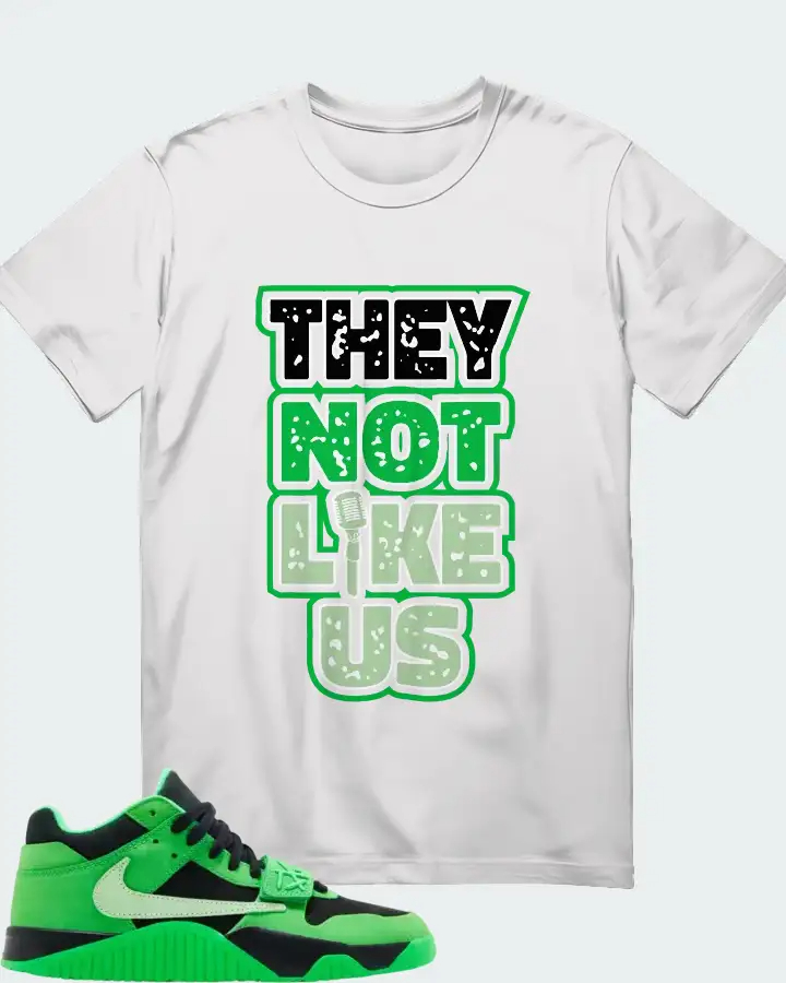 Travis Scott x Air Jordan Jordan Jumpman Jack TR Green Spark  Sneaker Matching T-Shirt