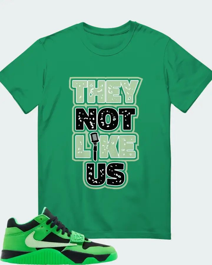 Travis Scott x Air Jordan Jordan Jumpman Jack TR Green Spark  Sneaker Matching T-Shirt