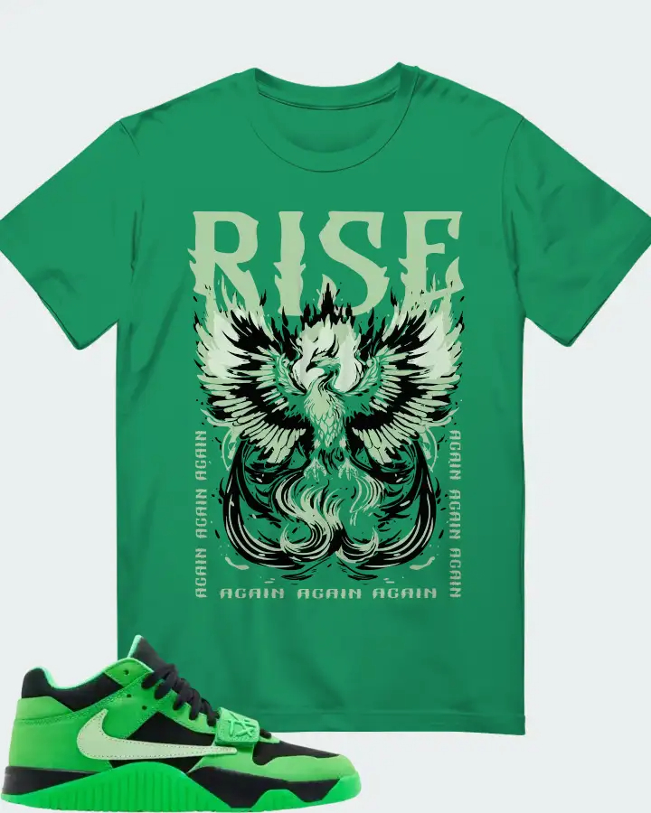 Travis Scott x Air Jordan Jordan Jumpman Jack TR Green Spark  Sneaker Matching T-Shirt