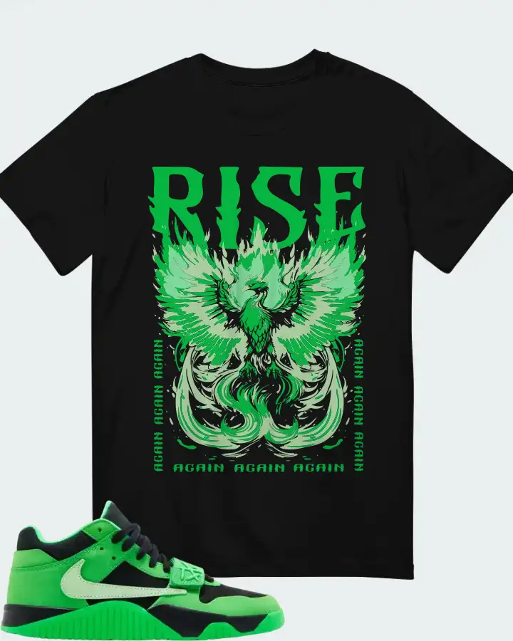 Travis Scott x Air Jordan Jordan Jumpman Jack TR Green Spark  Sneaker Matching T-Shirt