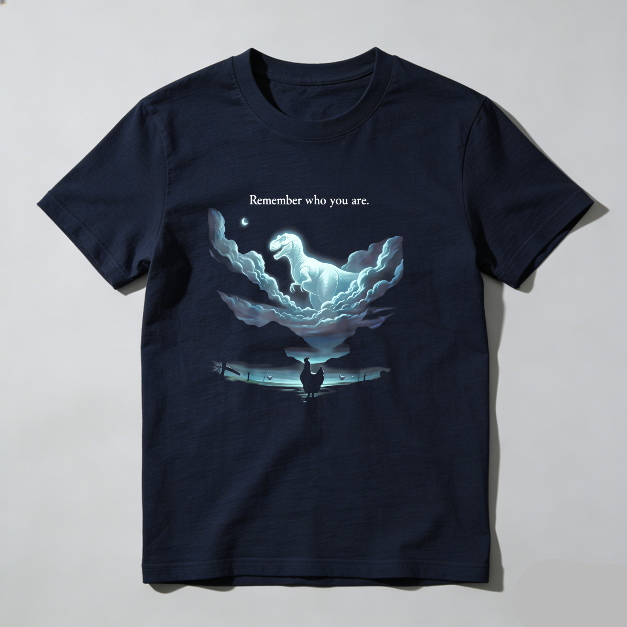 Dragon In Clouds Above Water Reflection tshirt 100% cotton
