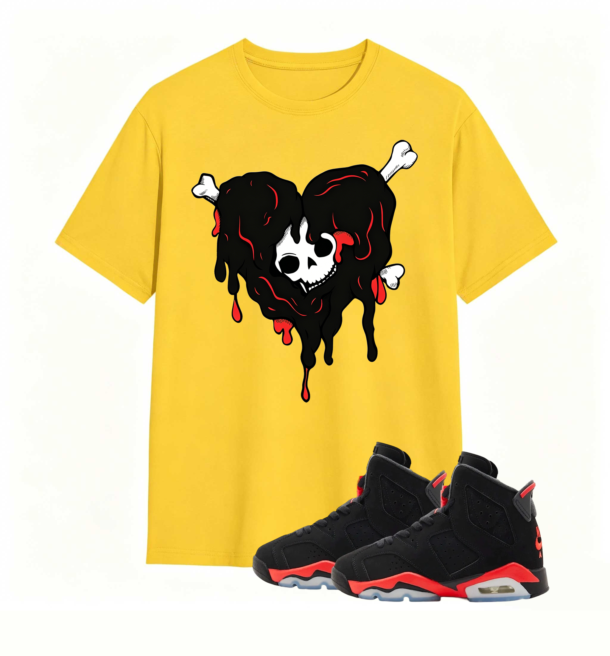 Red Accent Drip Heart Air Jordan 6