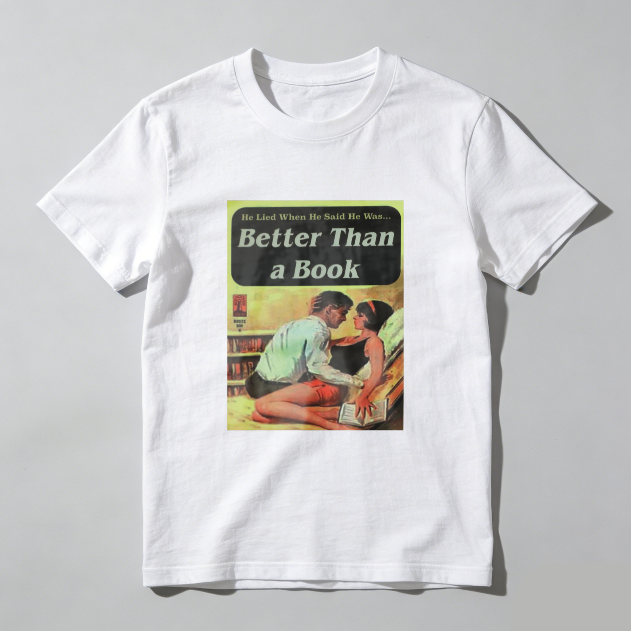 Better Than A Book Romance Cover Art tshirt 100% cotton
