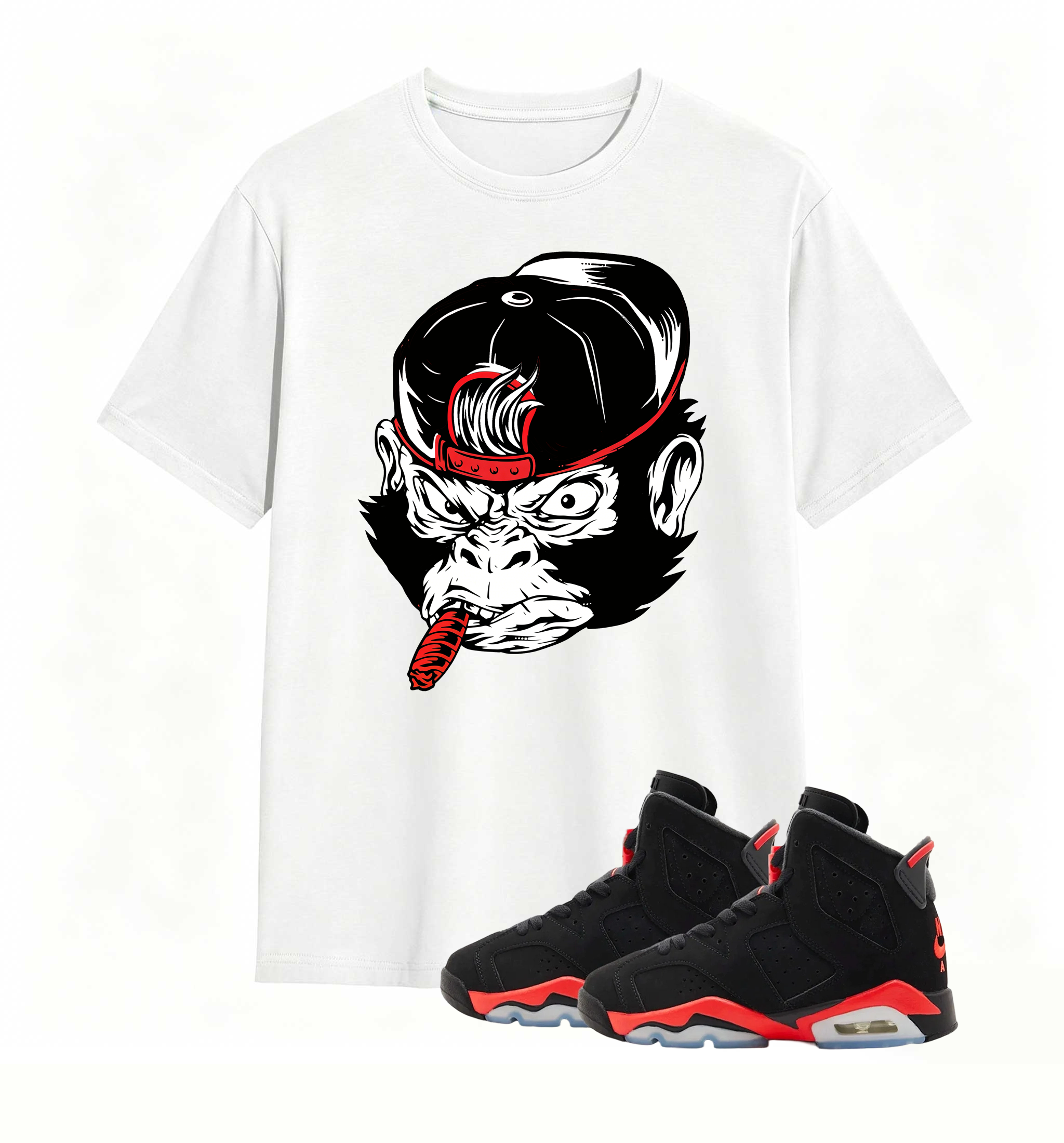 Rebellious Gorilla Art tee designed for Air Jordan 6