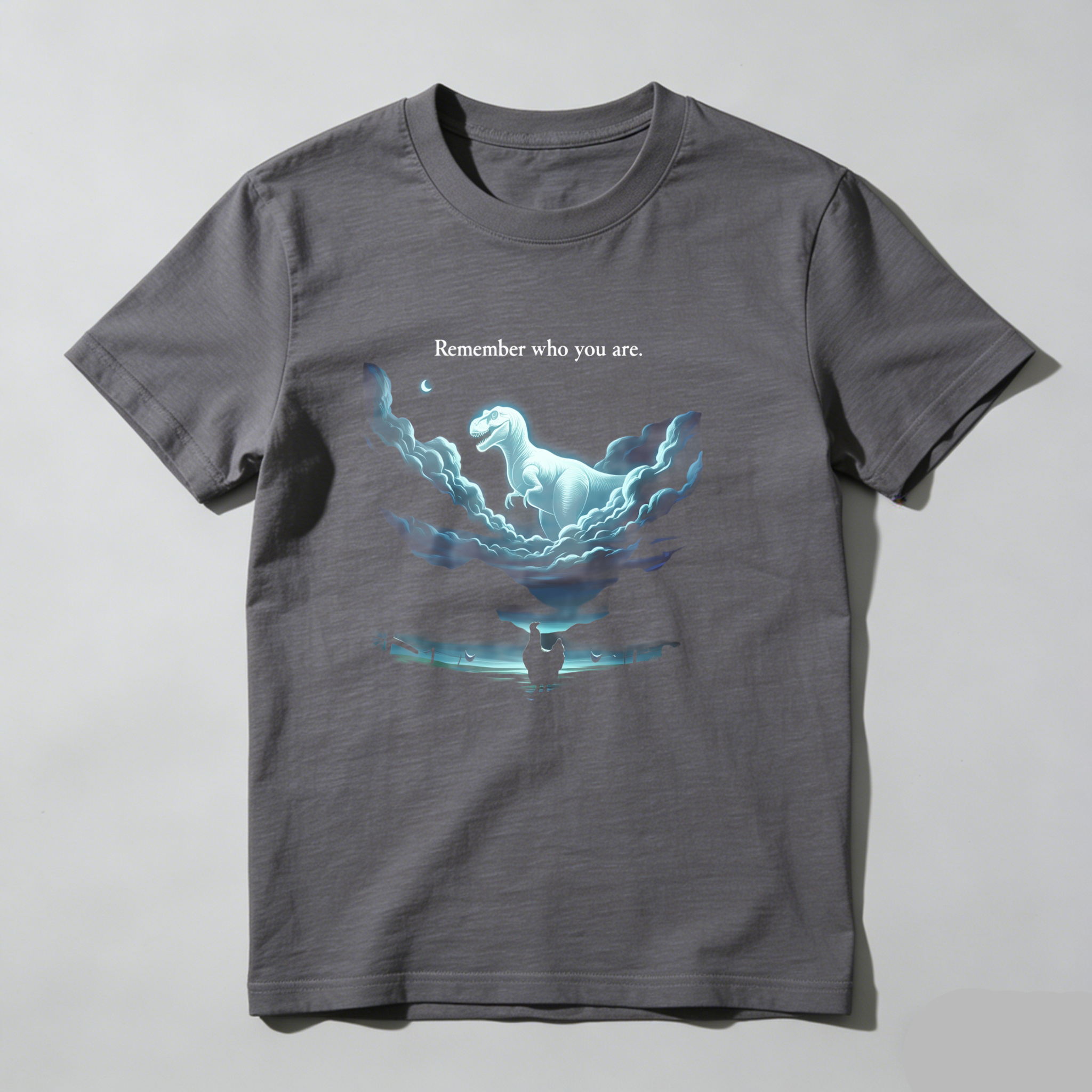 Dragon In Clouds Above Water Reflection tshirt 100% cotton