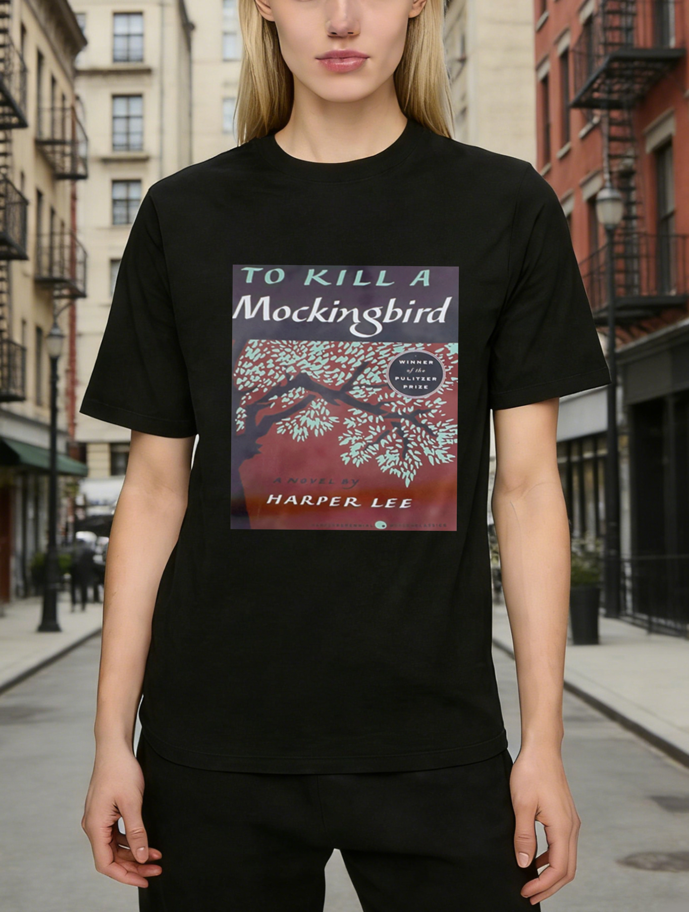 To Kill A Mockingbird Book Cover tshirt 100% cotton