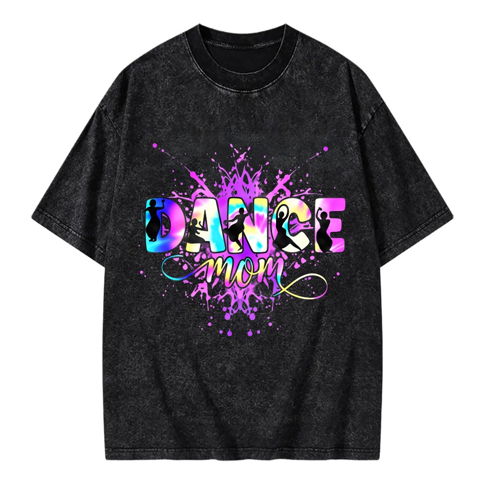 Unisex Washable T-shirt Dance Mom Splatter Design Silhouettes