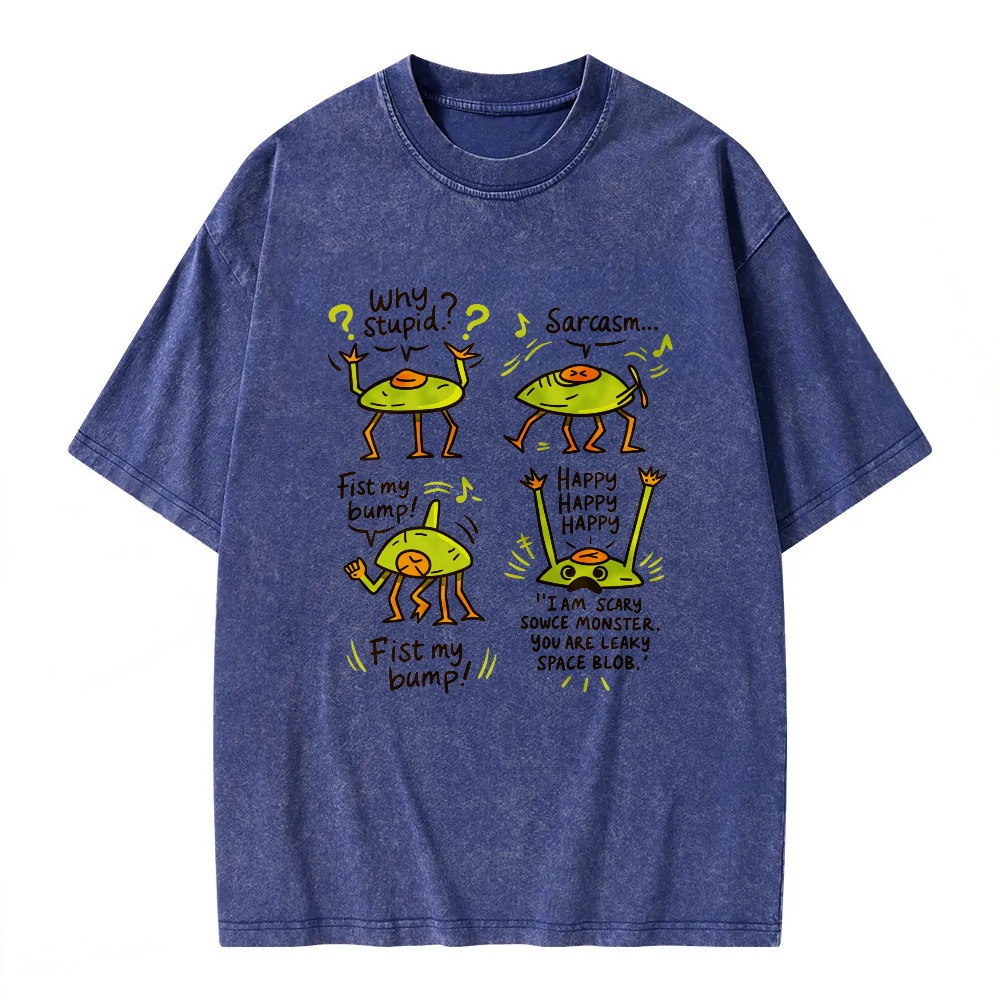 Unisex Washable T-shirt Alien Dance Cartoon Pattern