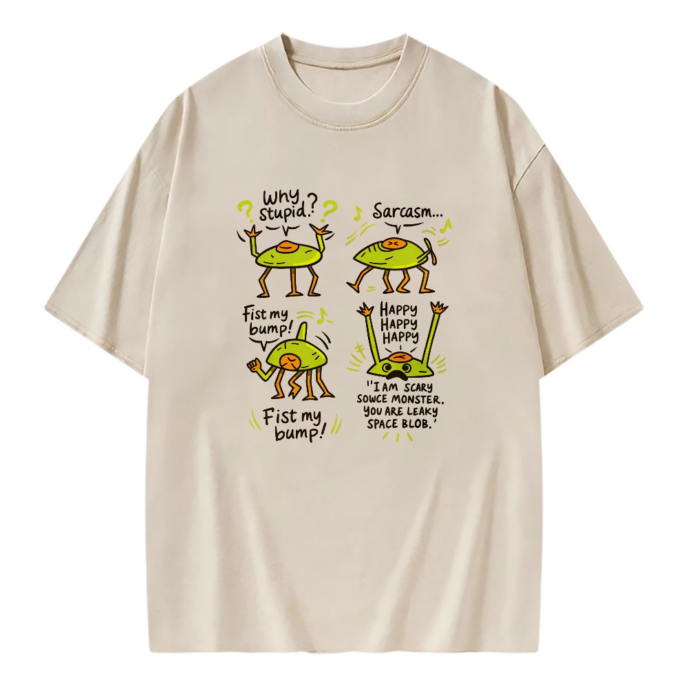 Unisex Washable T-shirt Alien Dance Cartoon Pattern