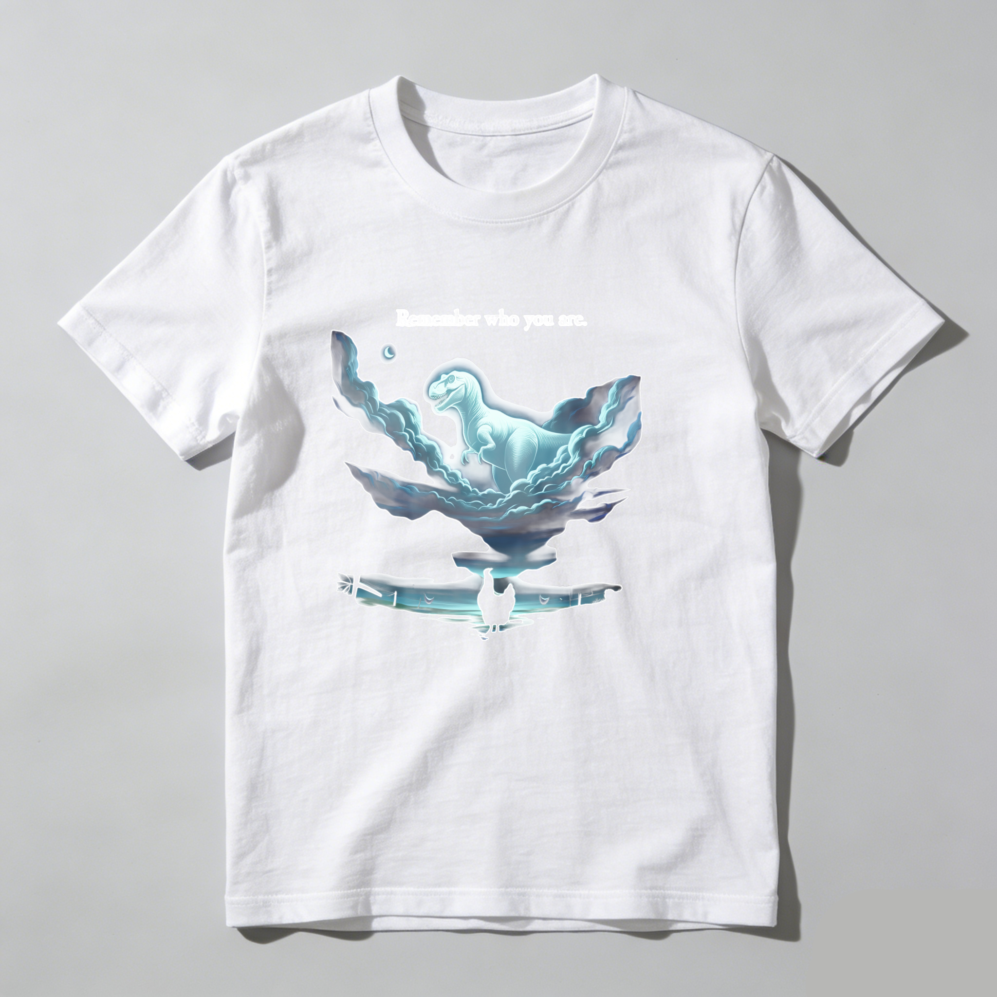 Dragon In Clouds Above Water Reflection tshirt 100% cotton
