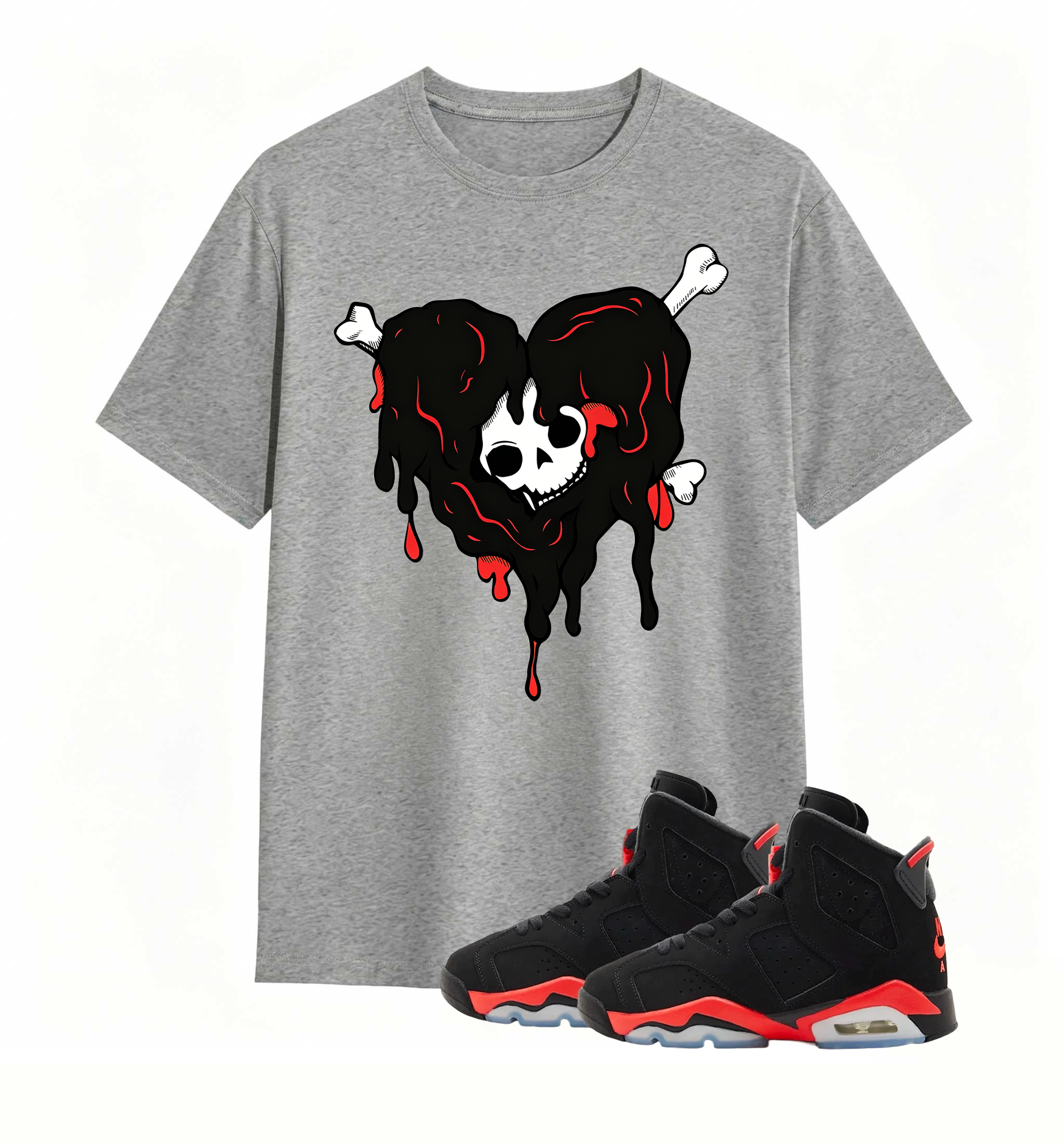 Red Accent Drip Heart Air Jordan 6