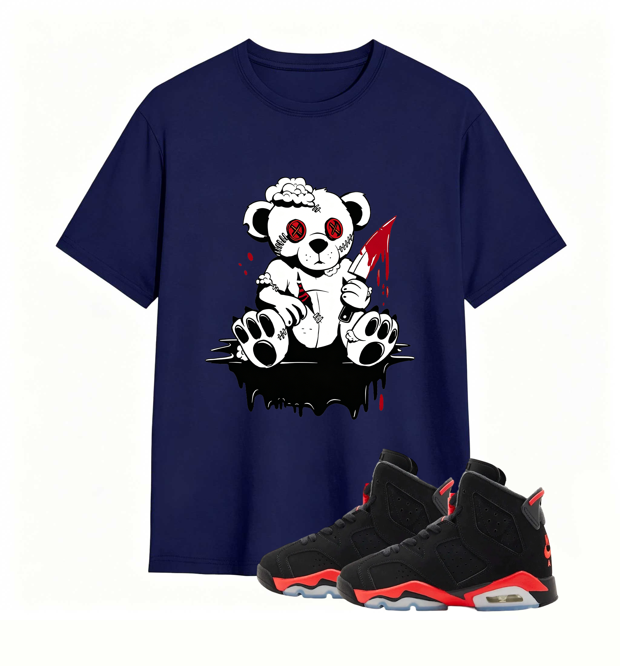 Rebellious Horror Bear statement tee for Air Jordan 6