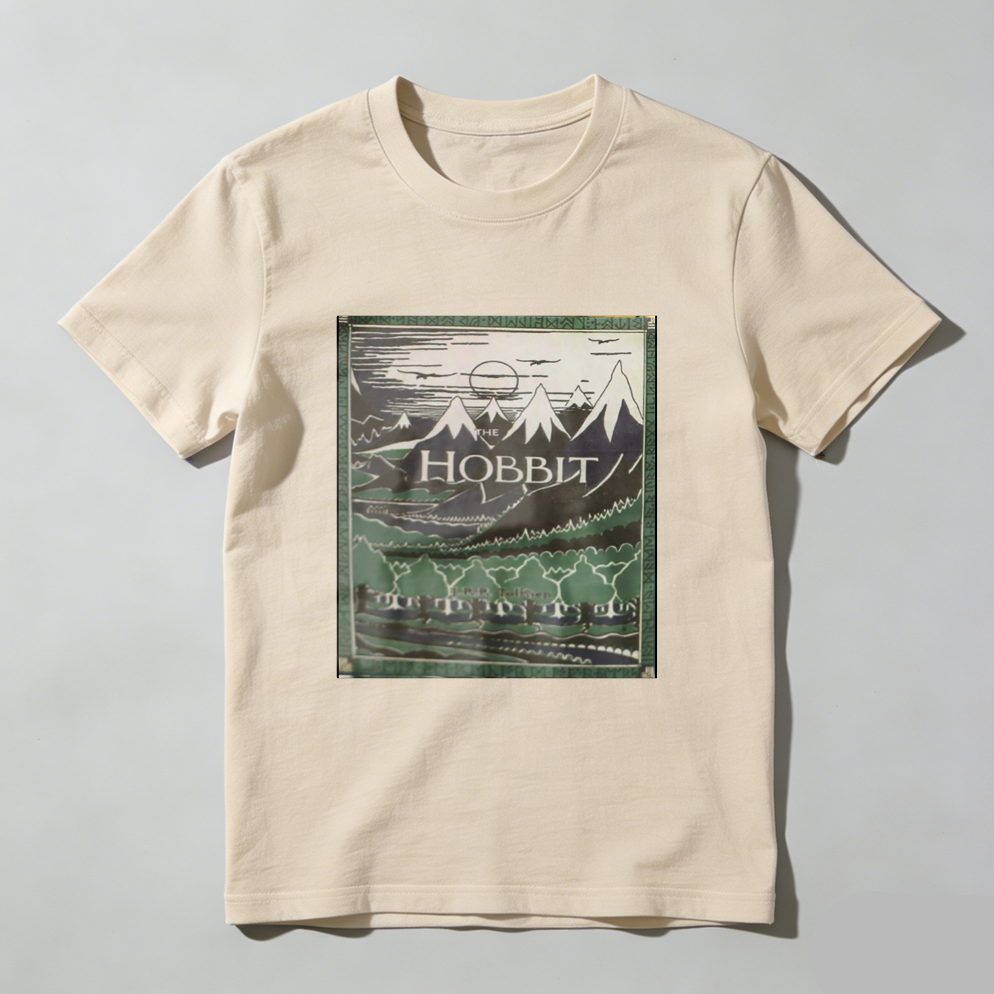 Hobbit Map Design Artwork Print tshirt 100% cotton