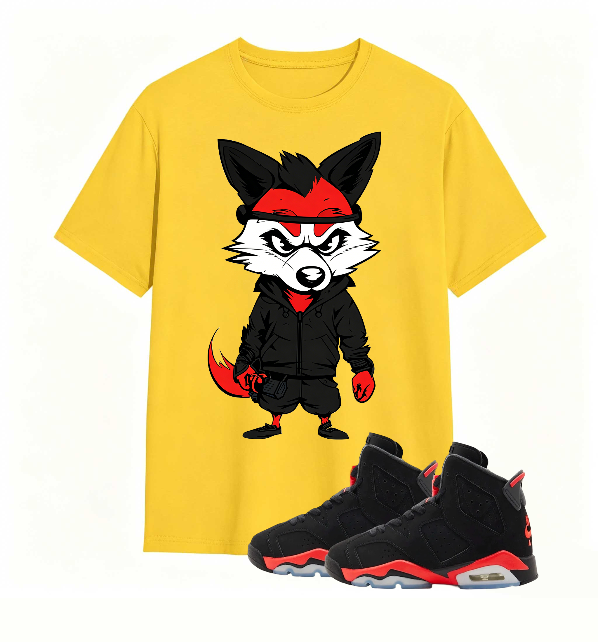 Red Black Fox Print Jordan 6 Flex