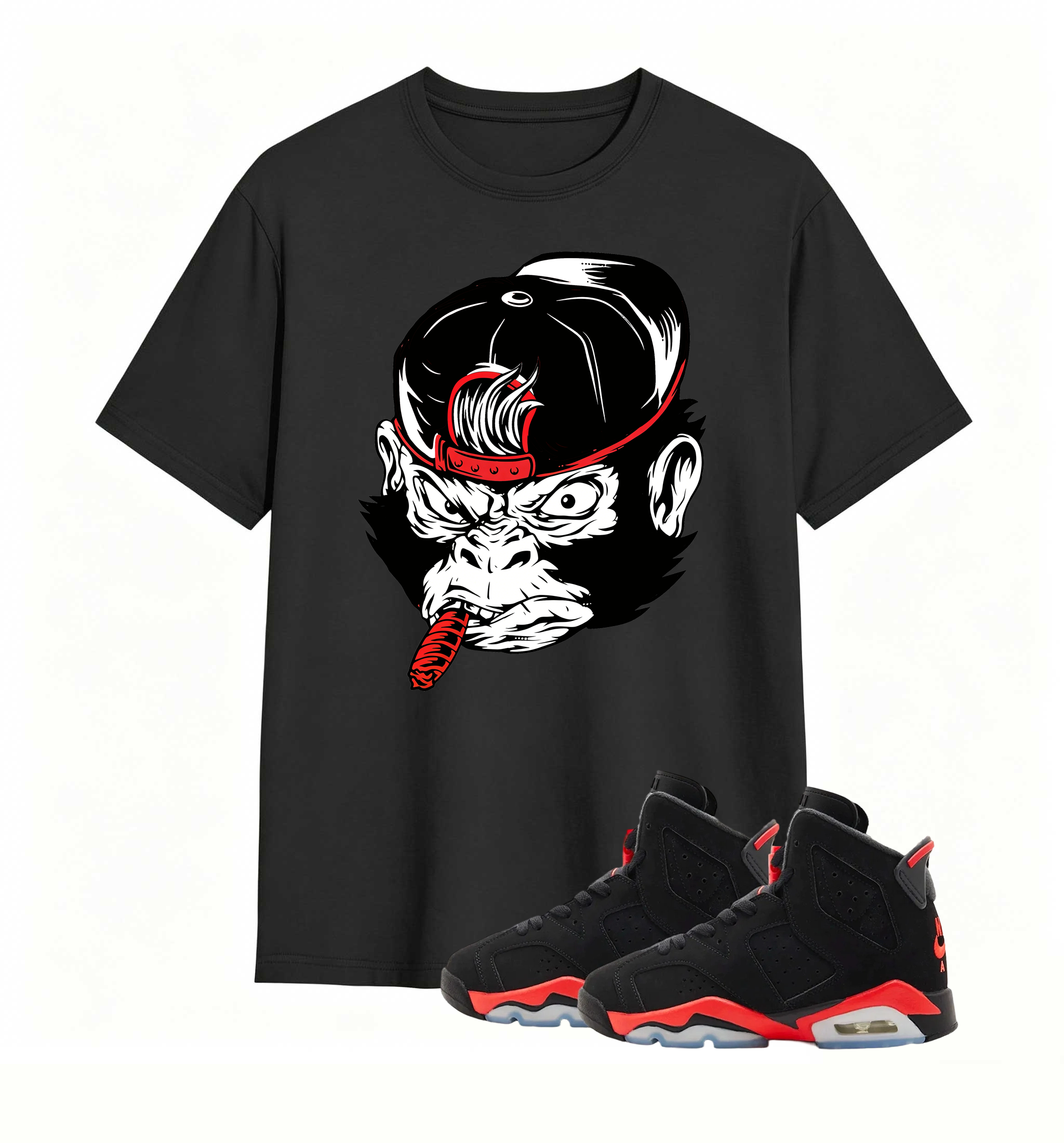 Rebellious Gorilla Art tee designed for Air Jordan 6