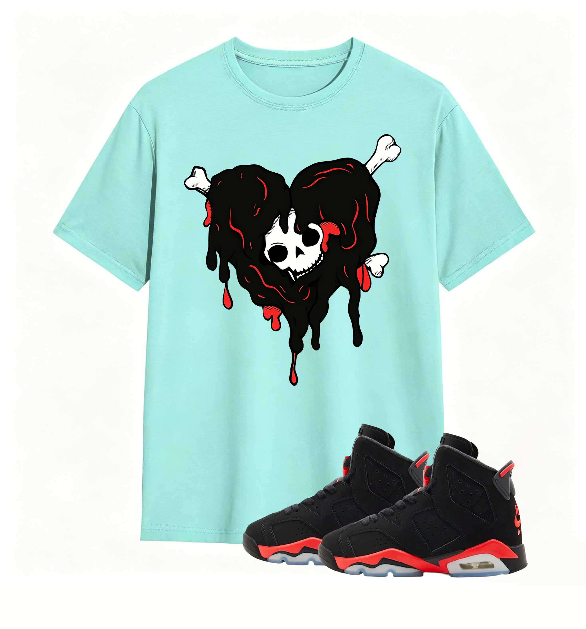 Red Accent Drip Heart Air Jordan 6